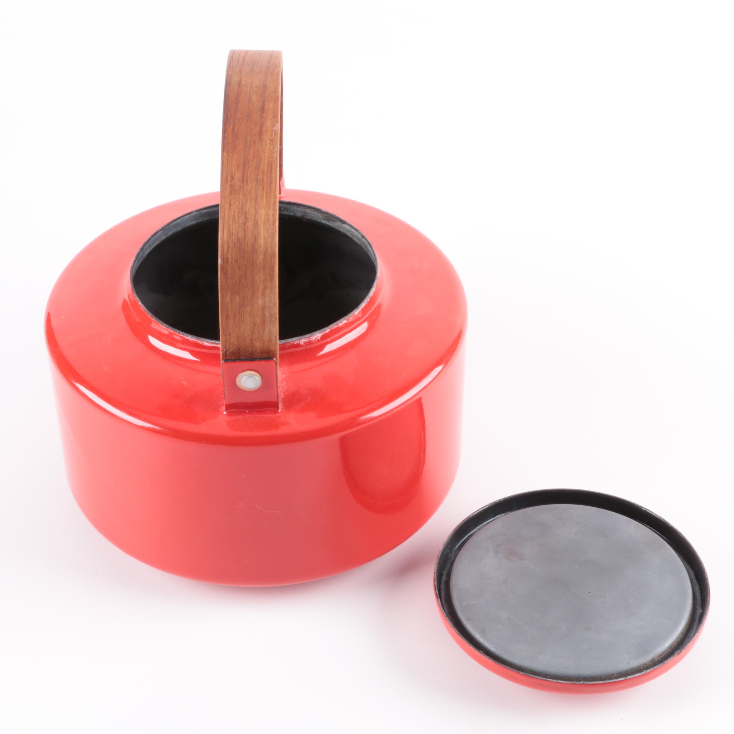 Copco Michael Lax Design Red Enamel Tea Kettle