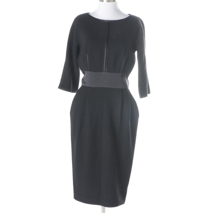 J. Mendel Black Wool Dress