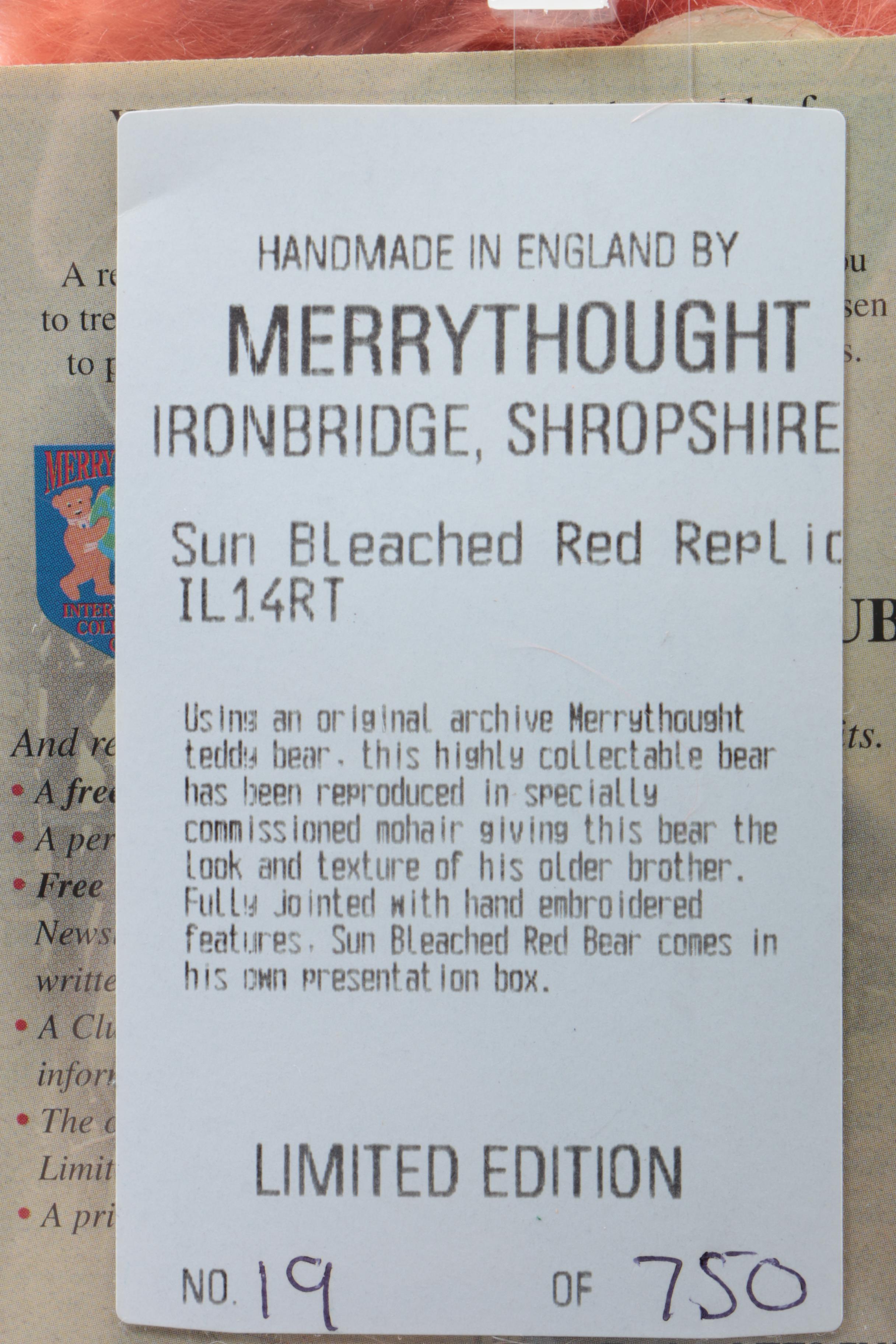 Merrythought Limited Edition Stuffed Teddy Bears