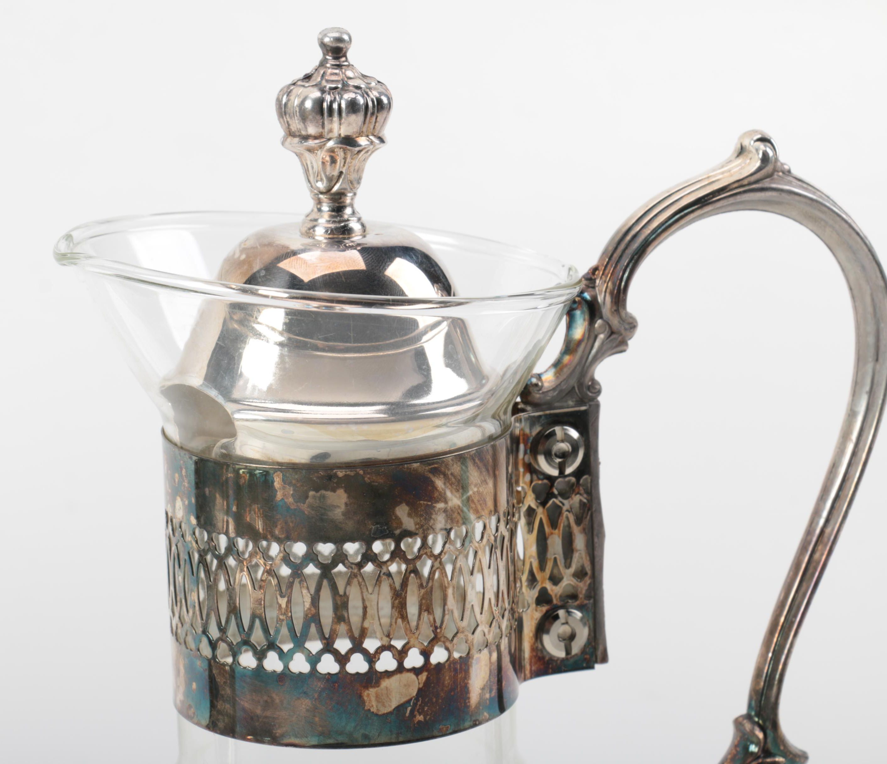 F.B. Rogers Silver Plate Creamer with Other Silver Plate Serveware