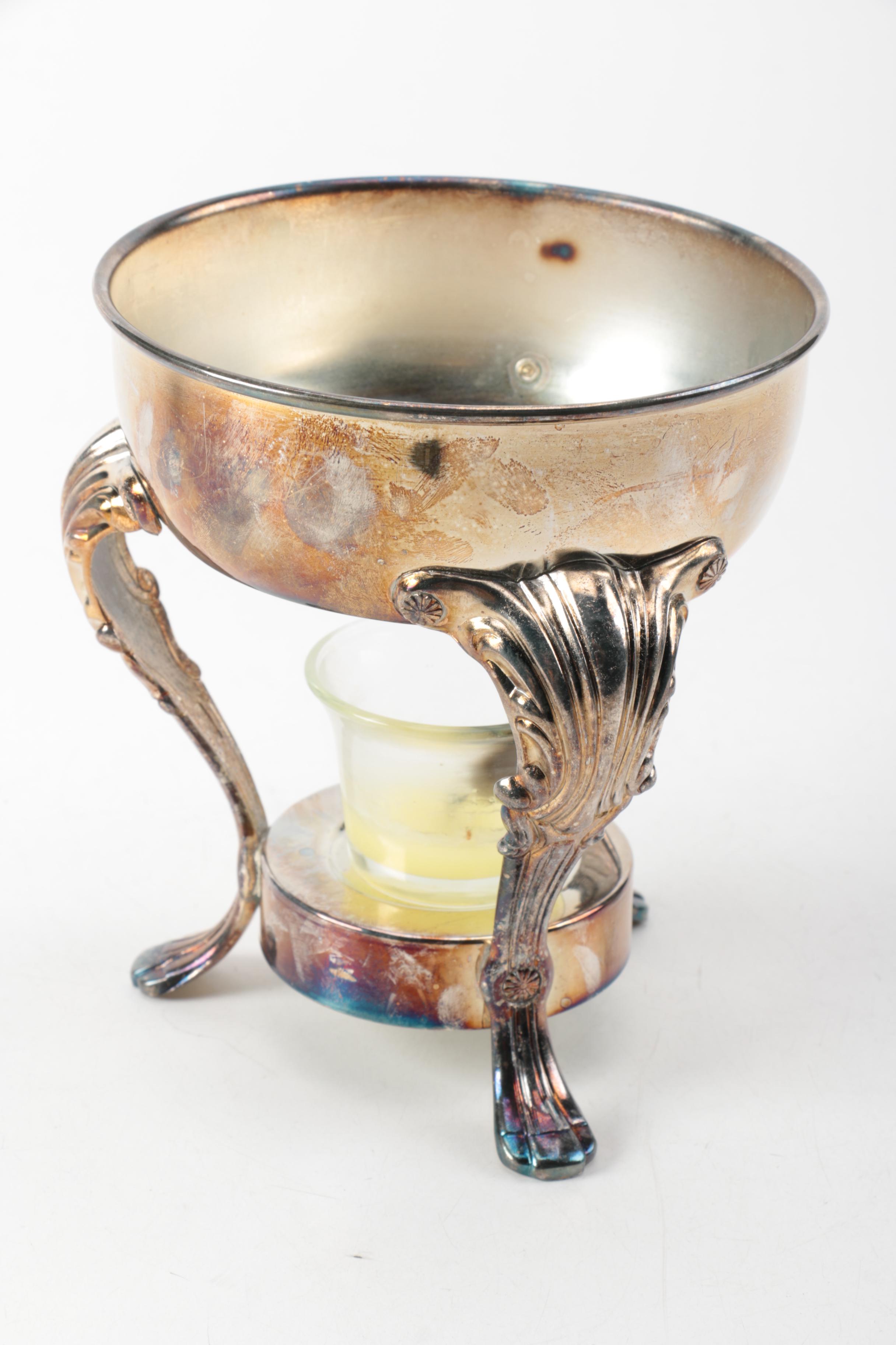 F.B. Rogers Silver Plate Creamer with Other Silver Plate Serveware