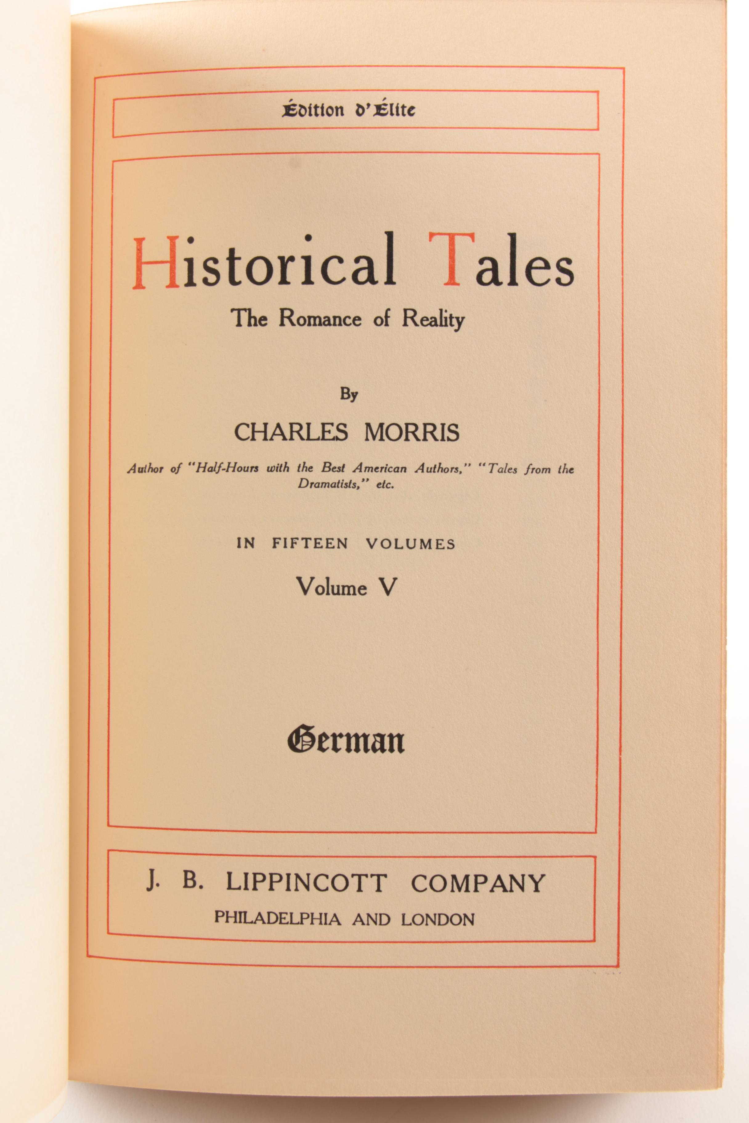 1908 Fifteen-Volume Set of "Historical Tales" Édition d'Élite