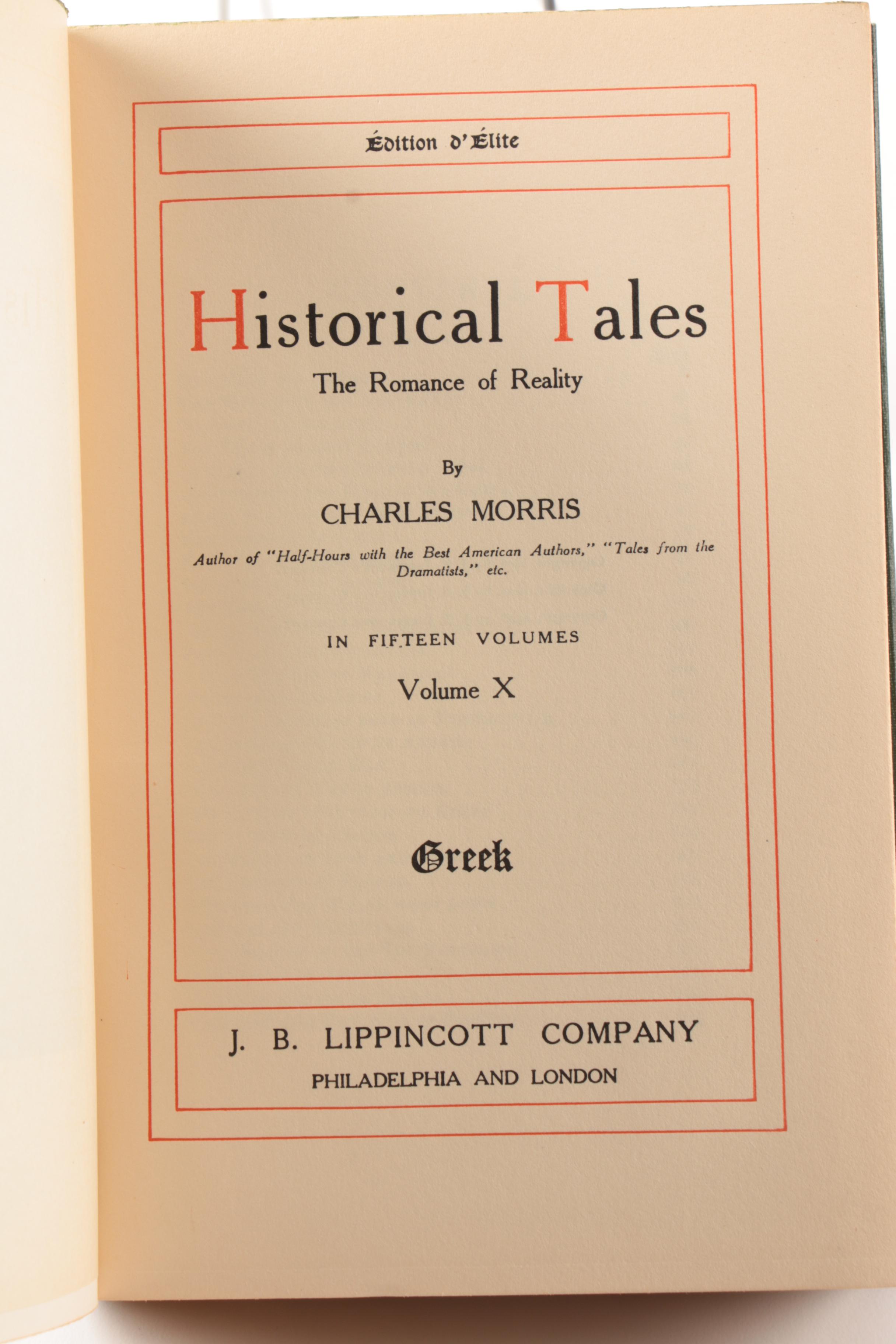 1908 Fifteen-Volume Set of "Historical Tales" Édition d'Élite