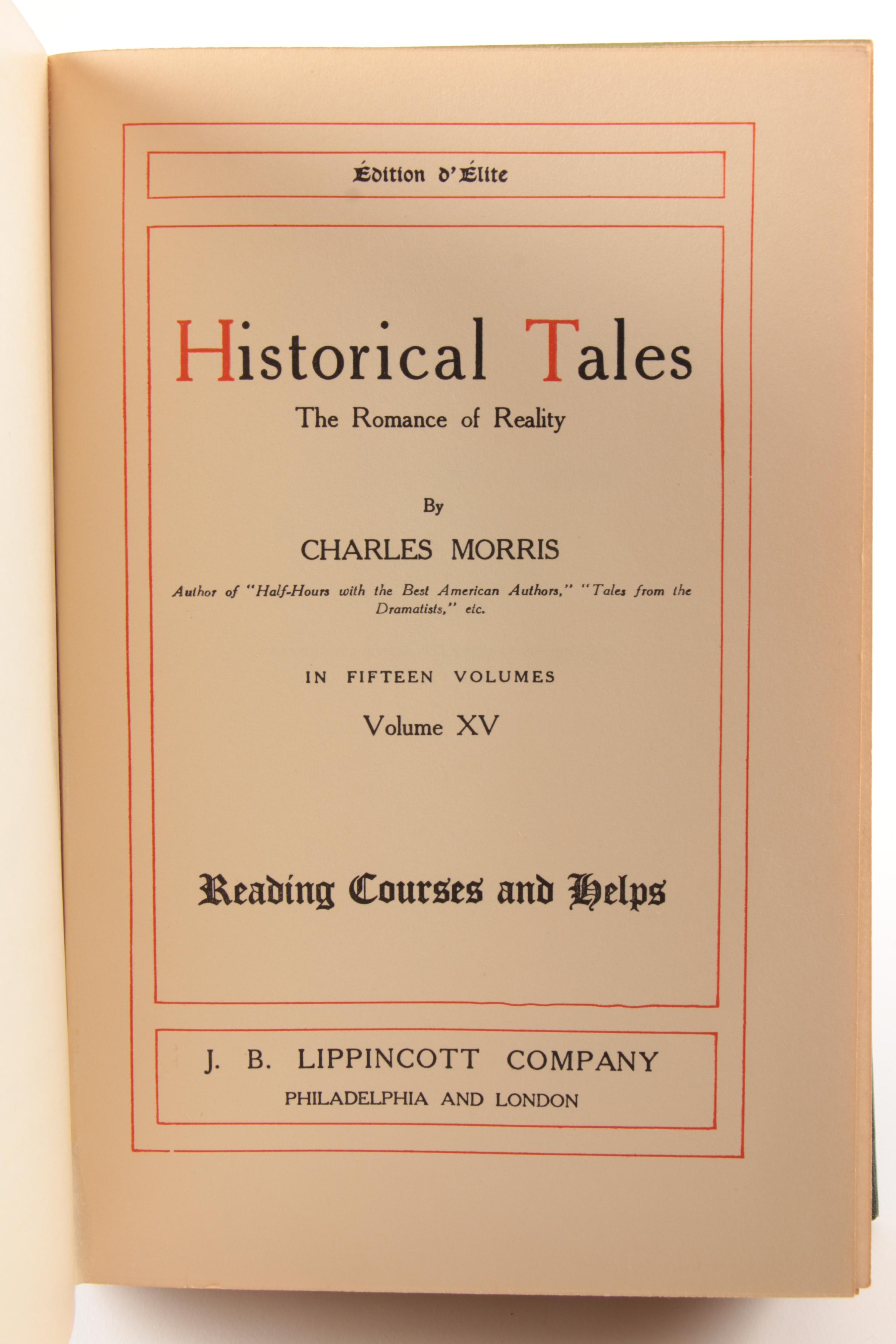 1908 Fifteen-Volume Set of "Historical Tales" Édition d'Élite