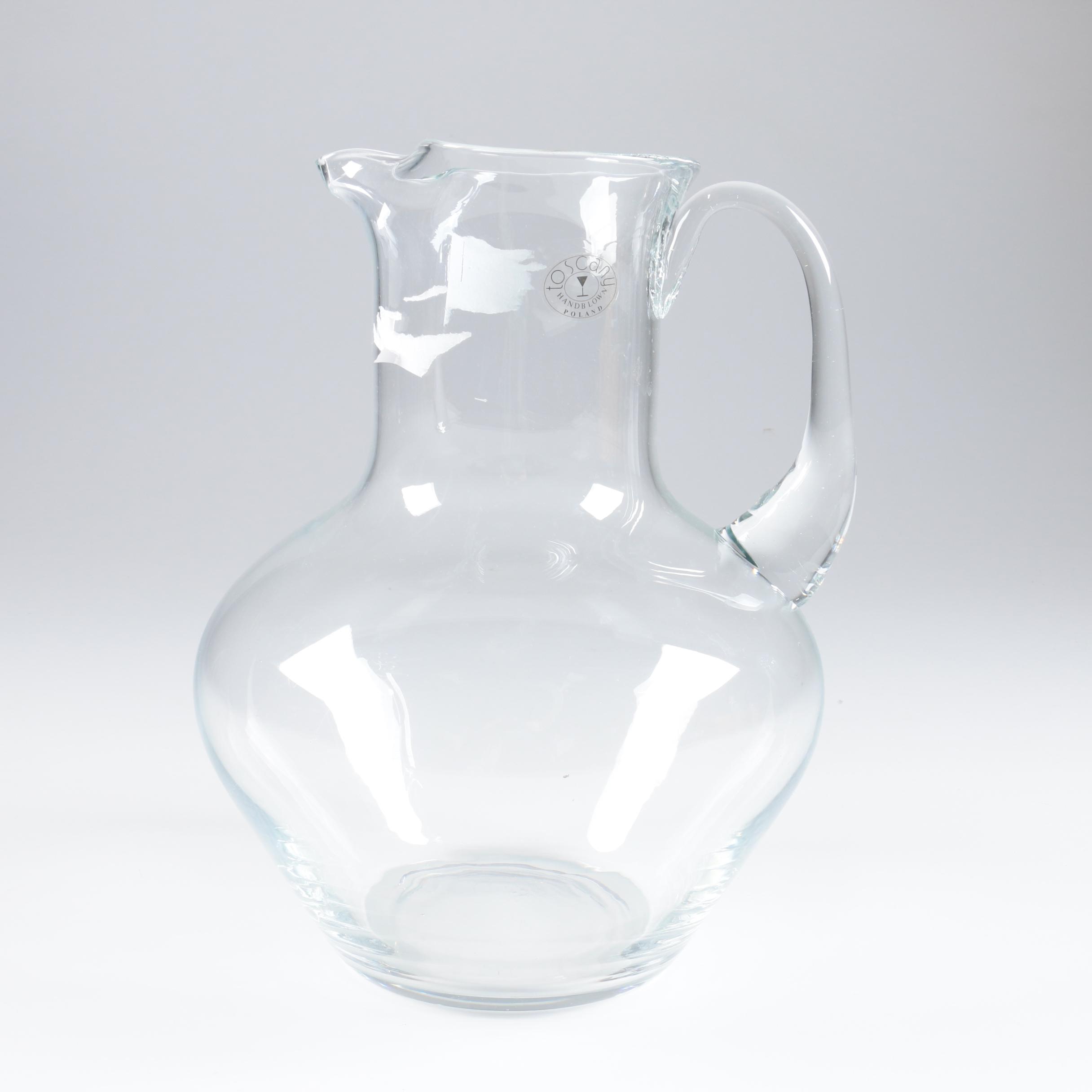 Hand Blown Toscany Polish Crystal Pitcher