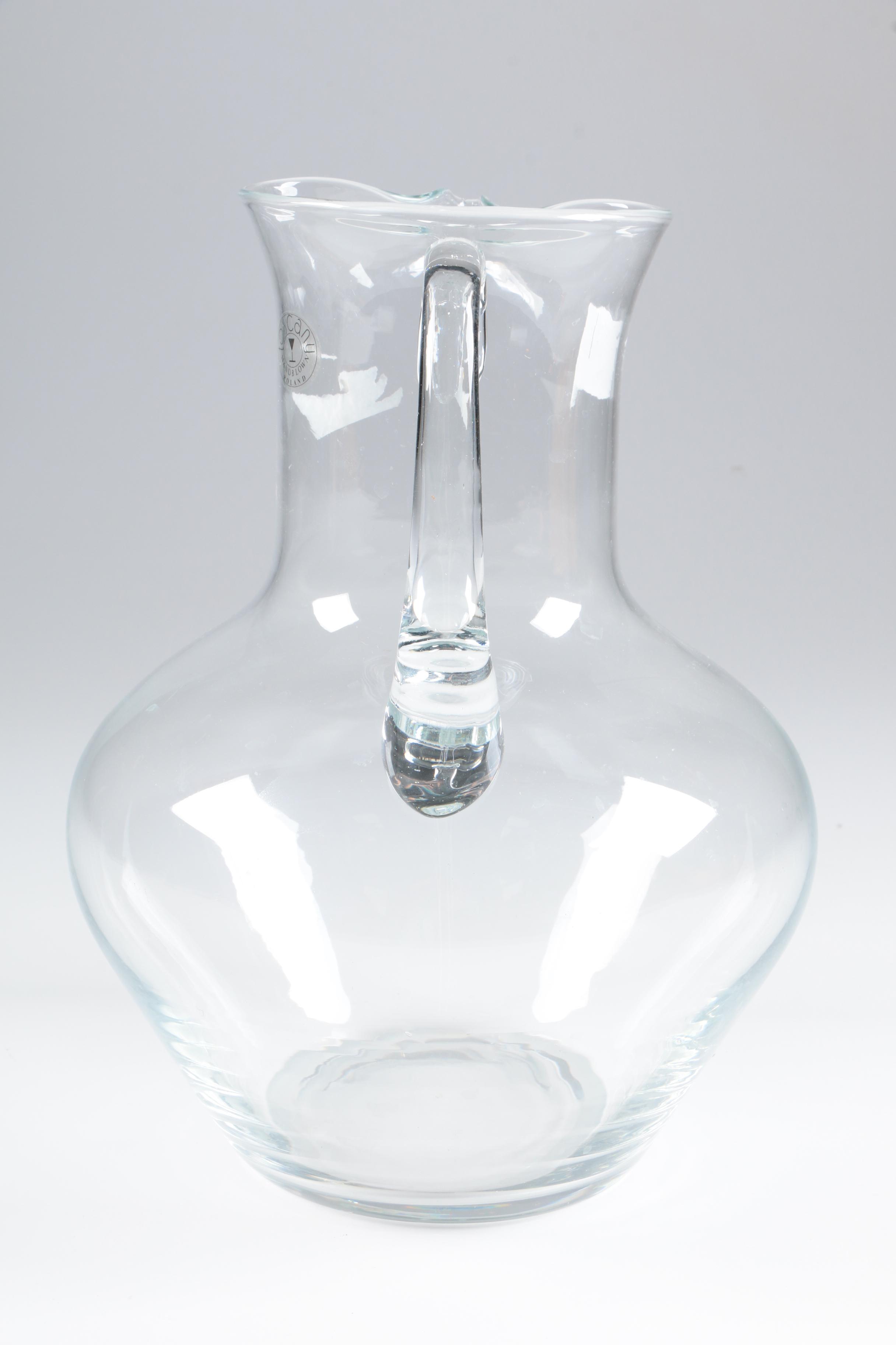 Hand Blown Toscany Polish Crystal Pitcher