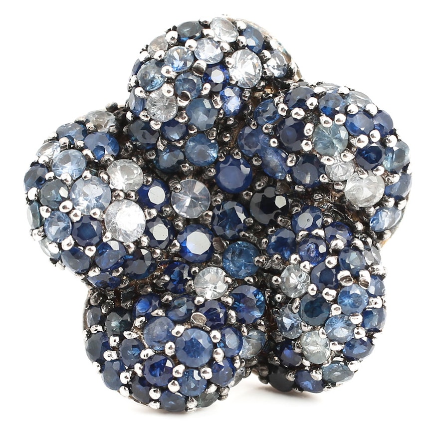 EFFY Sterling Silver Sapphire "Balissima" Flower Ring