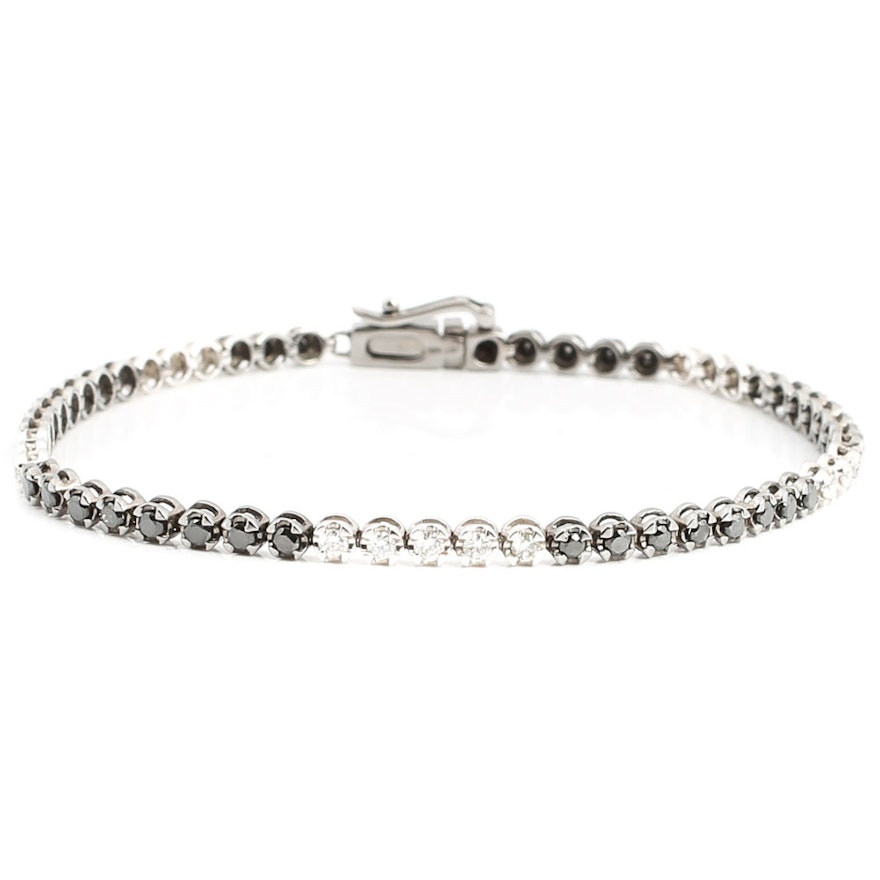 14K White Gold Diamond Tennis Bracelet