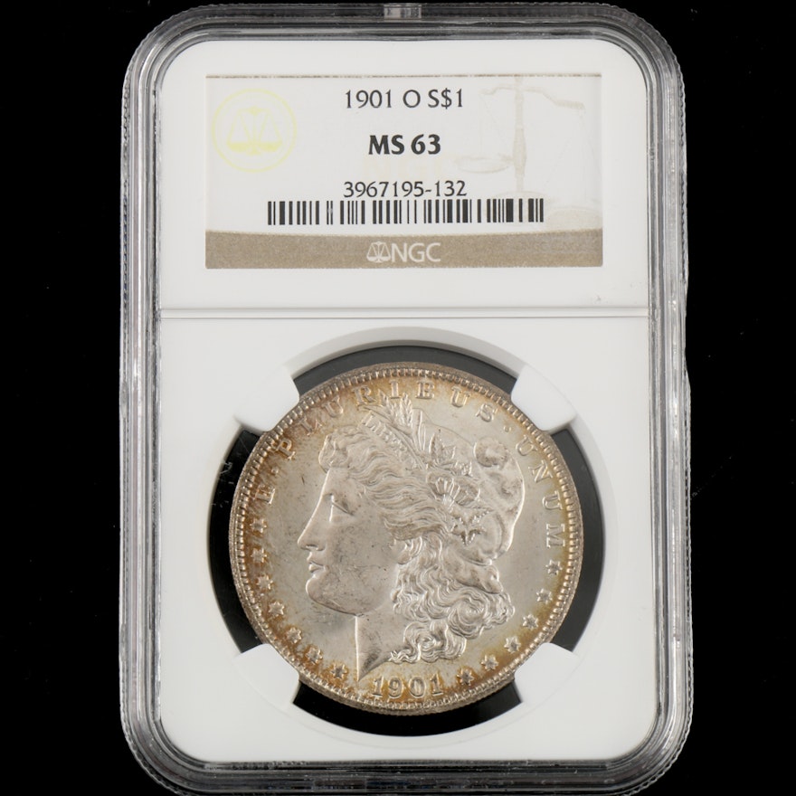 NGC Graded MS 63 1901 O Morgan Silver Dollar