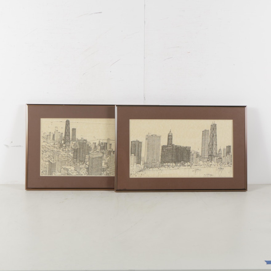 Lithographs After Mark McMahon Skylines