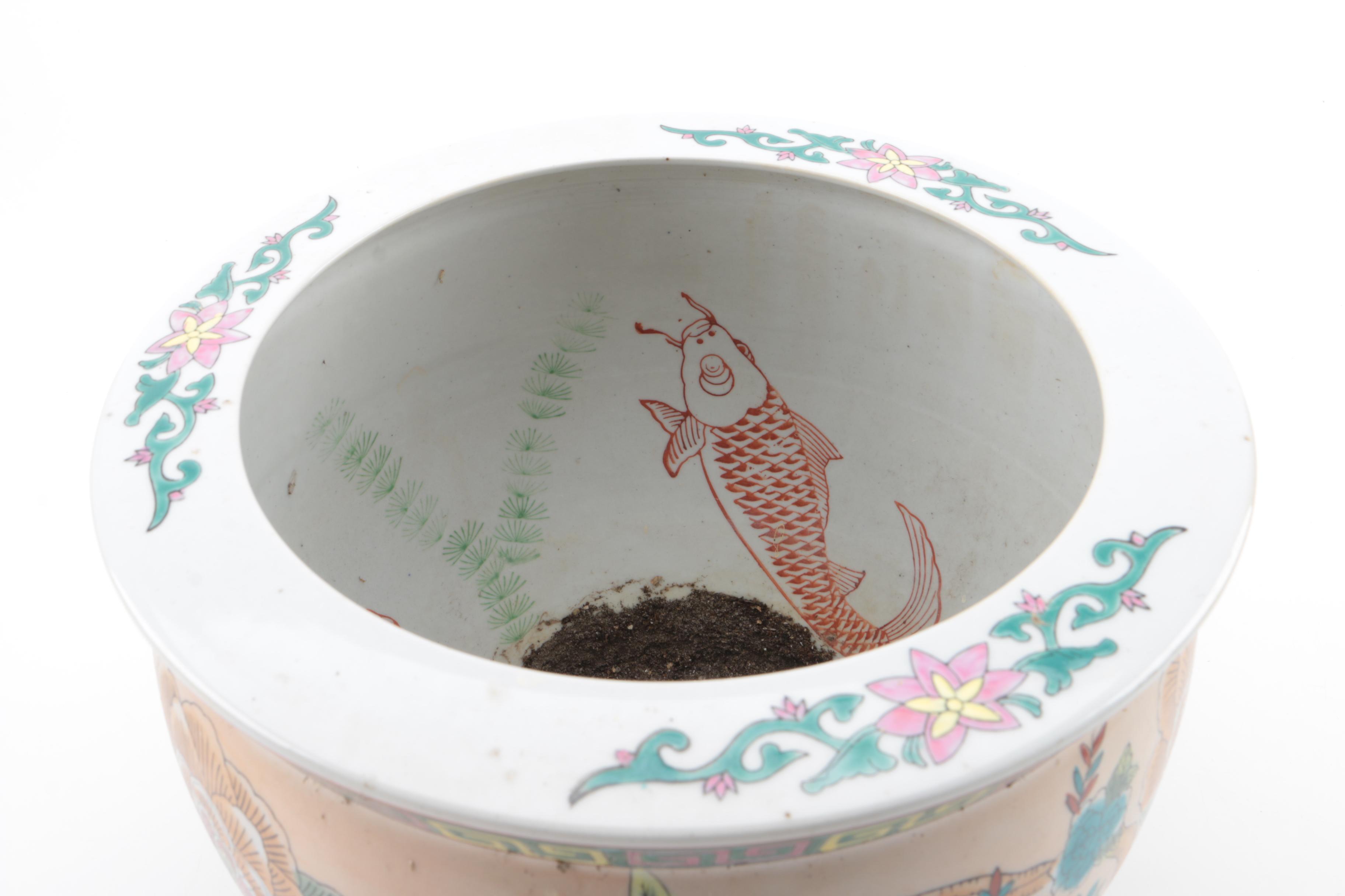 Hand Painted Porcelain Planter