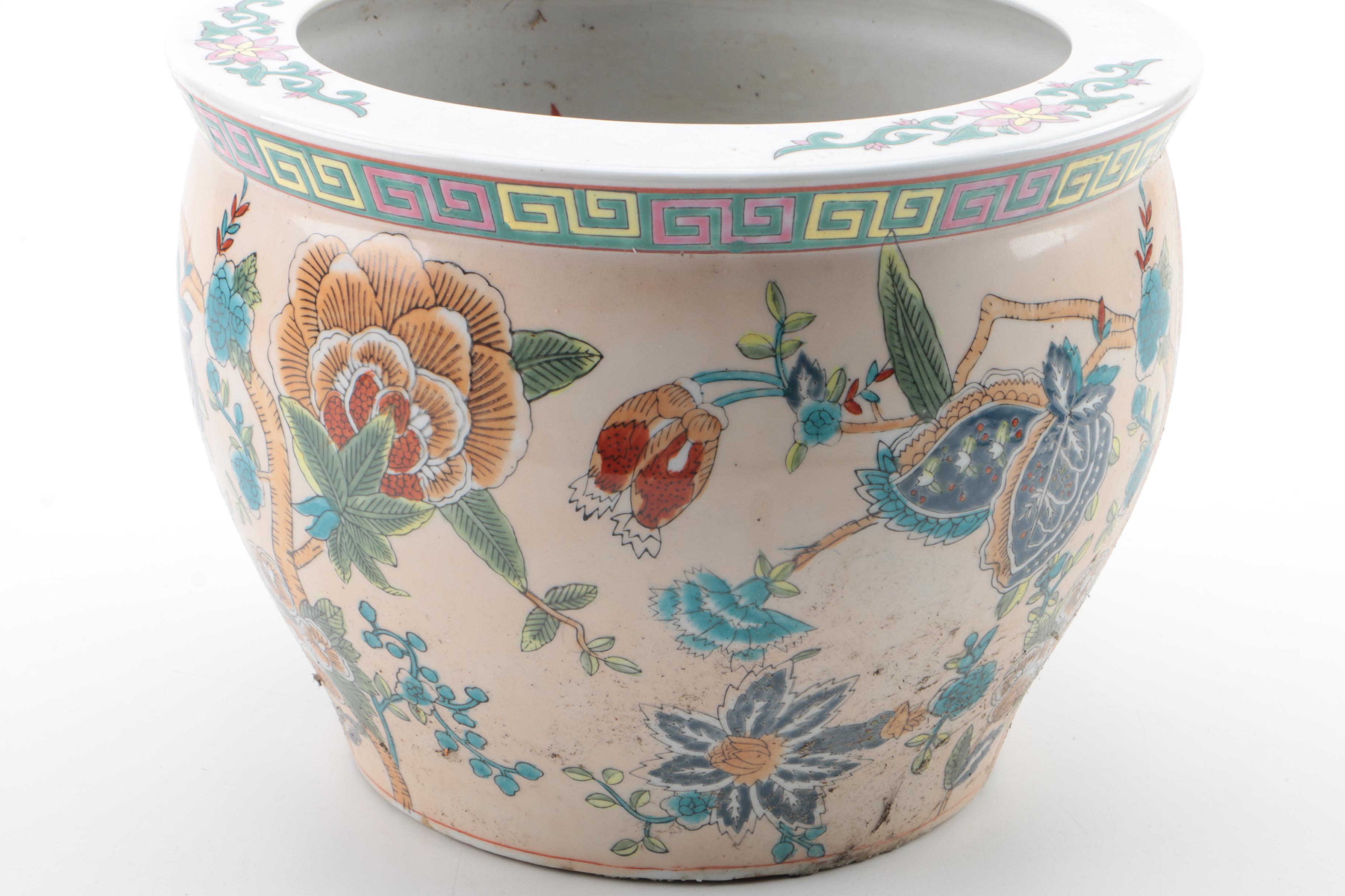Hand Painted Porcelain Planter