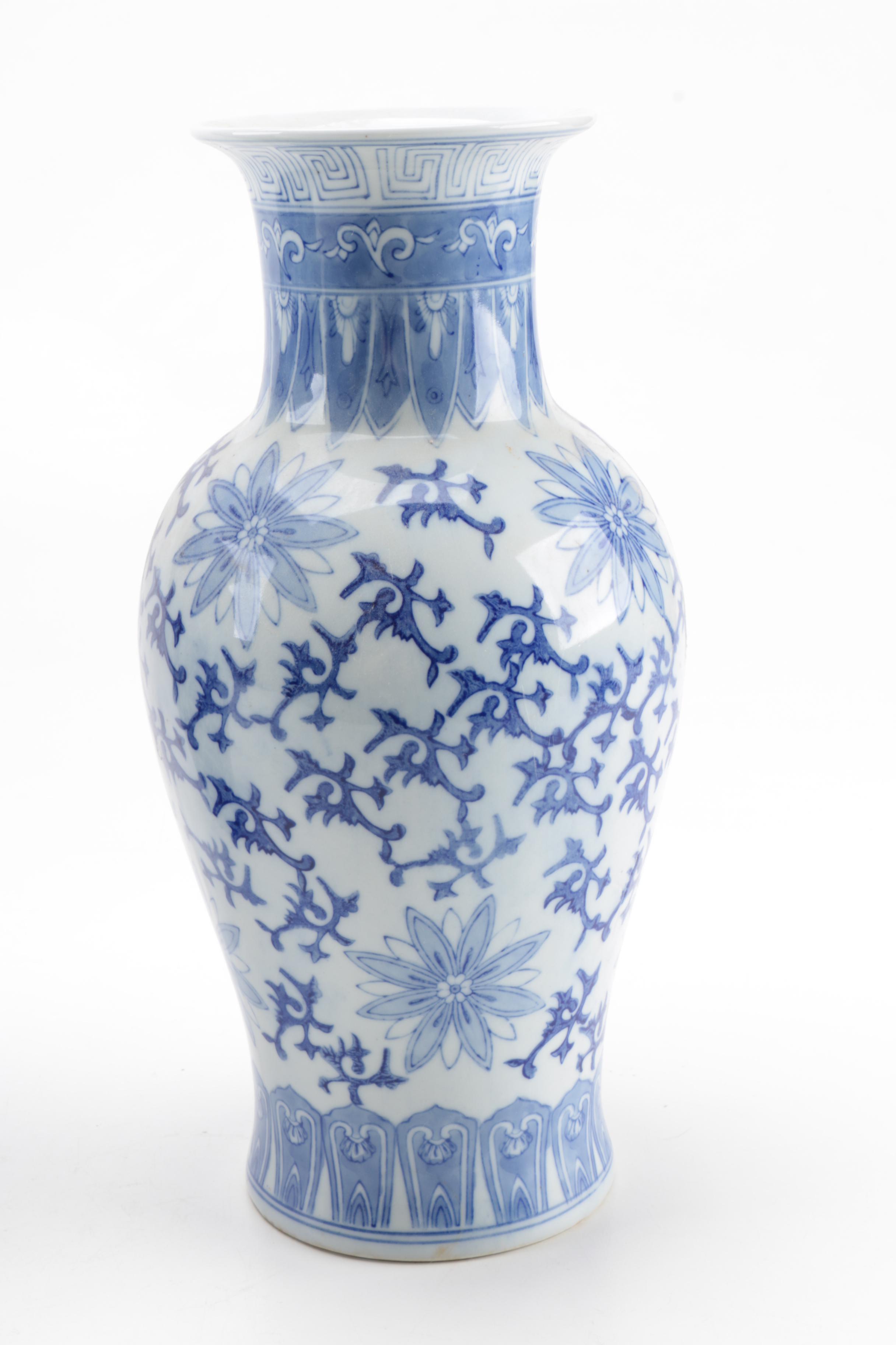 East Asian Blue and White Porcelain Vases