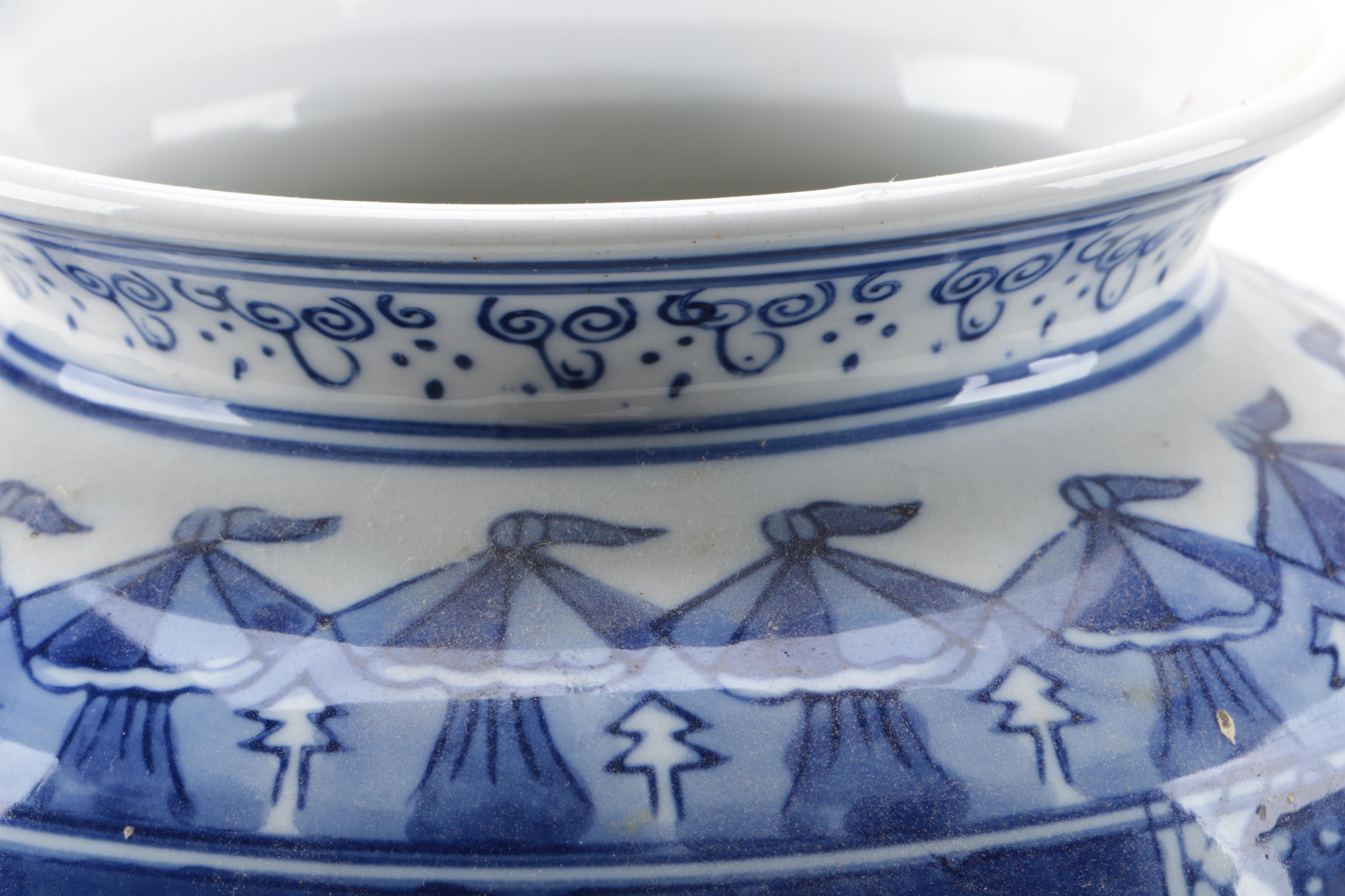 East Asian Blue and White Porcelain Vases