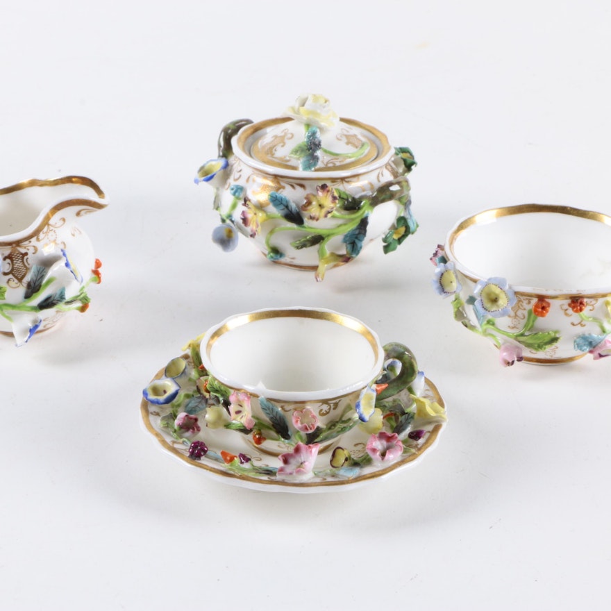 1830 Spode Miniature Porcelain Tea Set