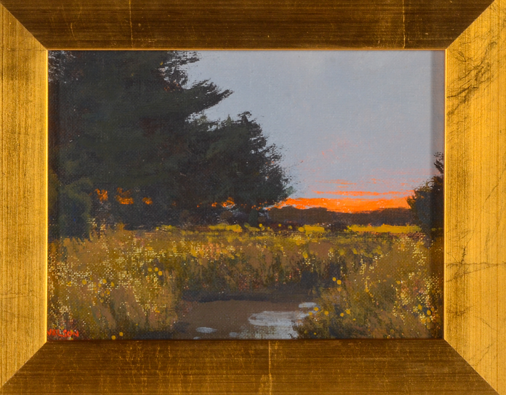 Nelson Original Oil Painting of a Sunset Landscape