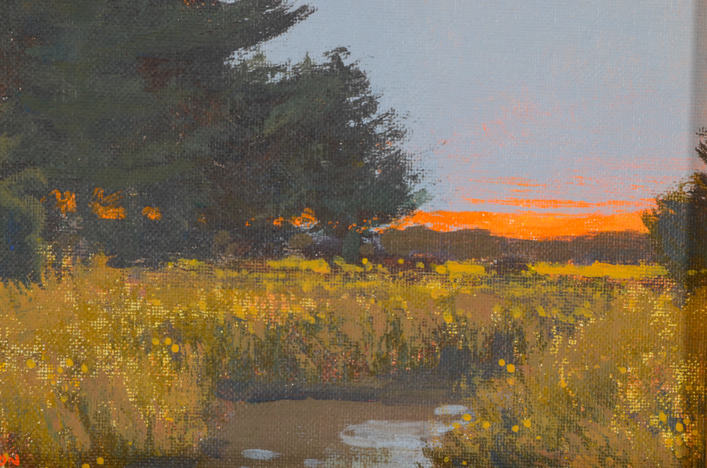 Nelson Original Oil Painting of a Sunset Landscape