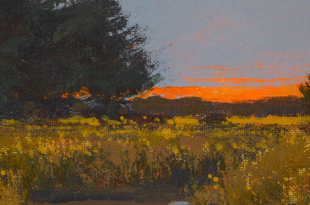 Nelson Original Oil Painting of a Sunset Landscape
