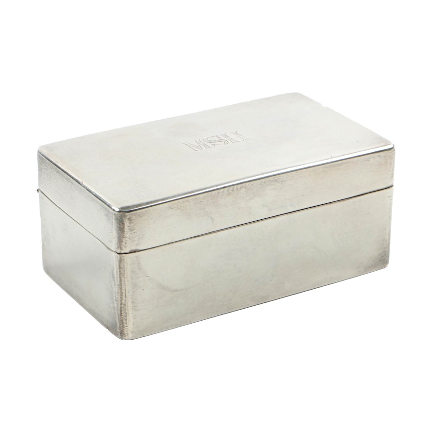 Chinese Sterling Silver Box, Monogrammed