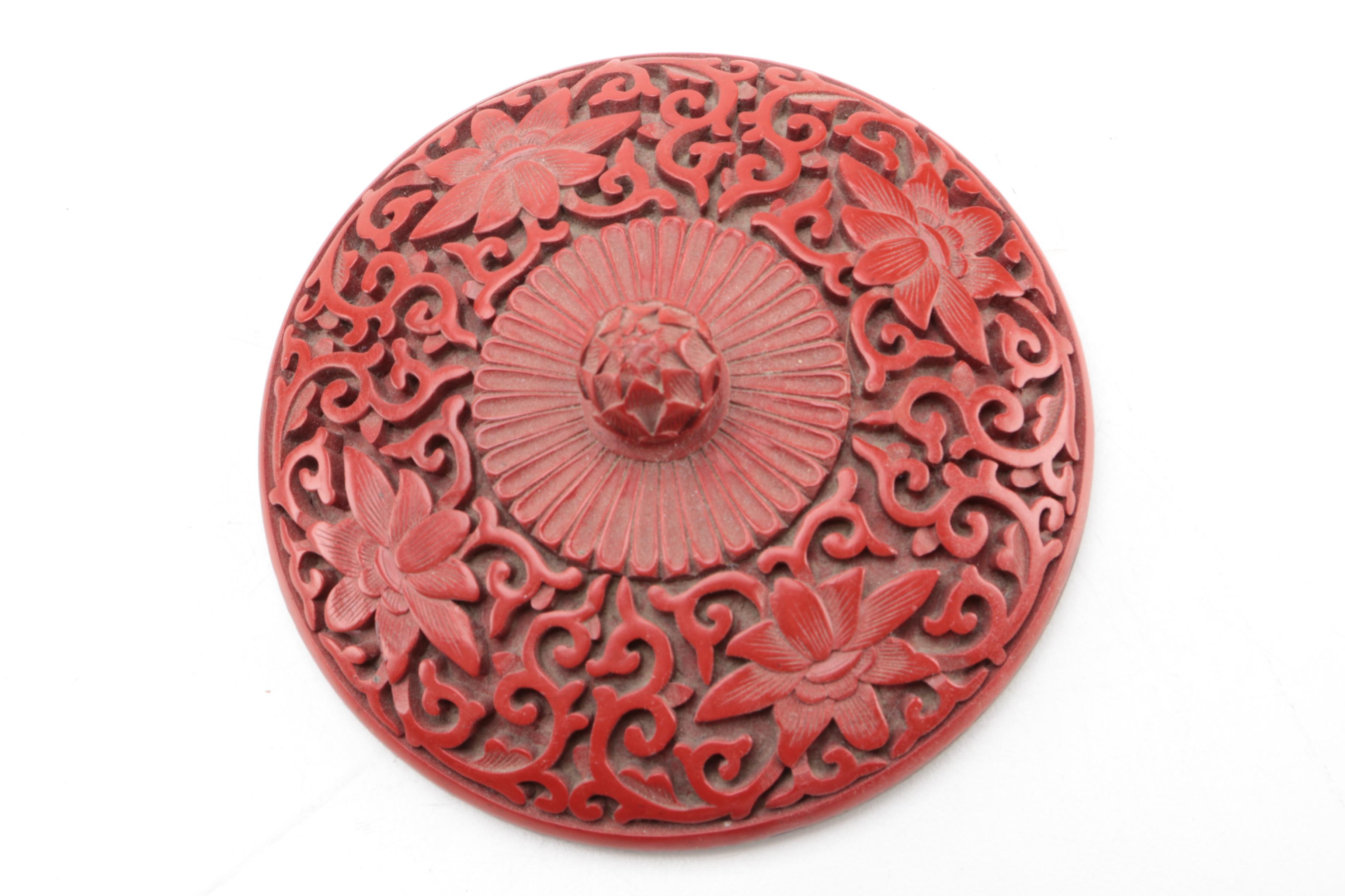Chinese Faux Cinnabar Jar