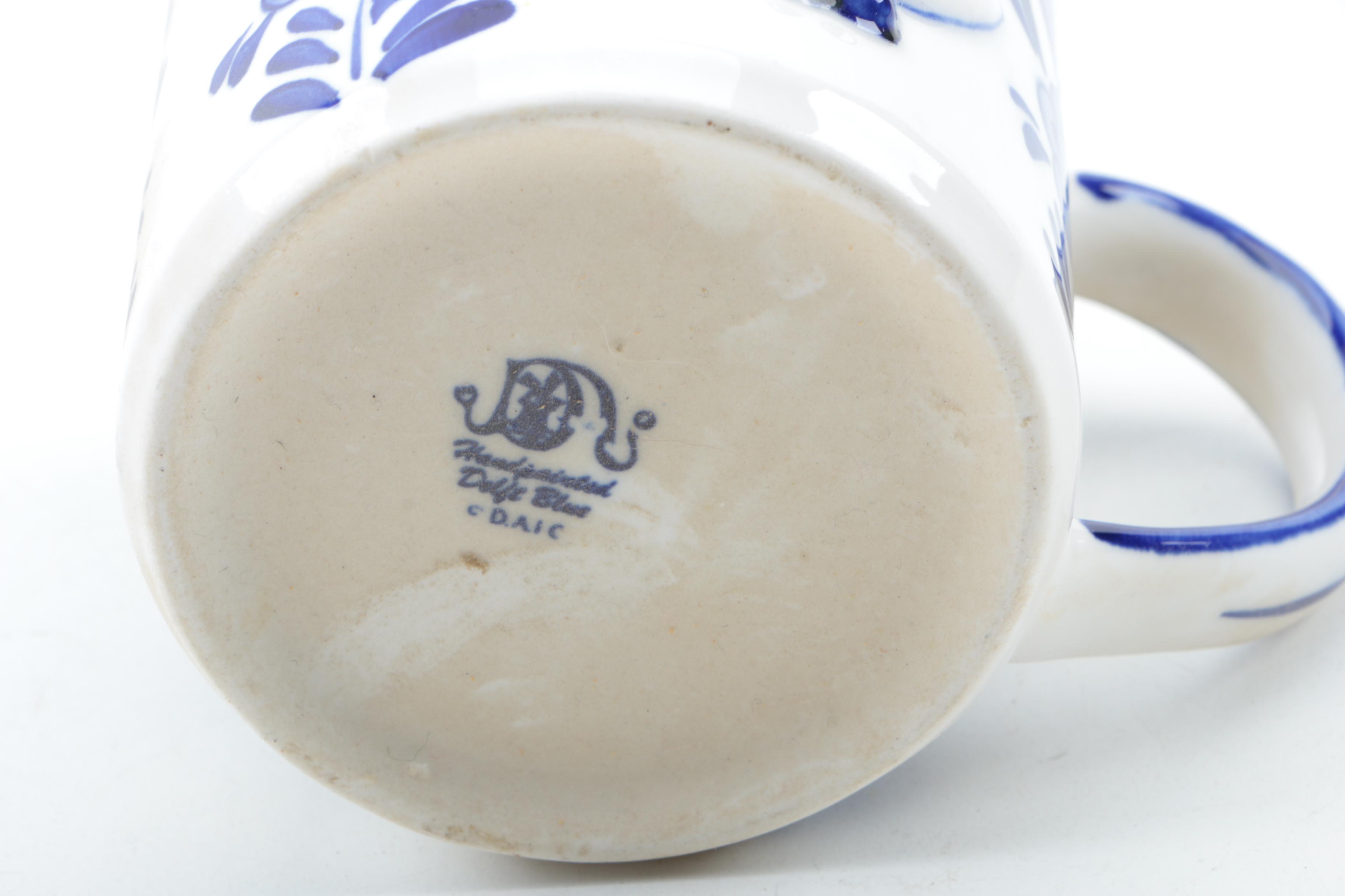 Vintage Delft Style Mugs and Ash Receiver Shoes