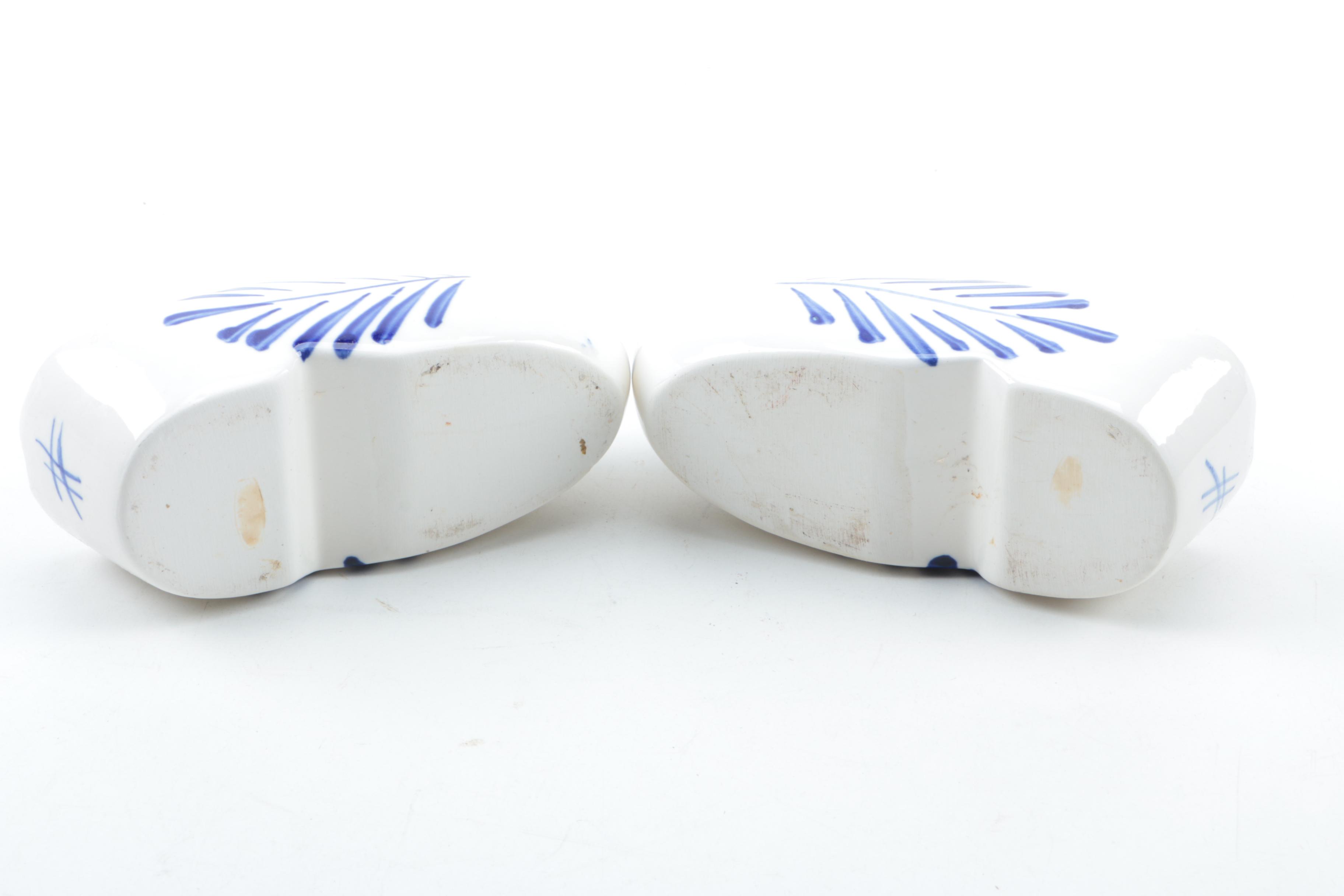 Vintage Delft Style Mugs and Ash Receiver Shoes