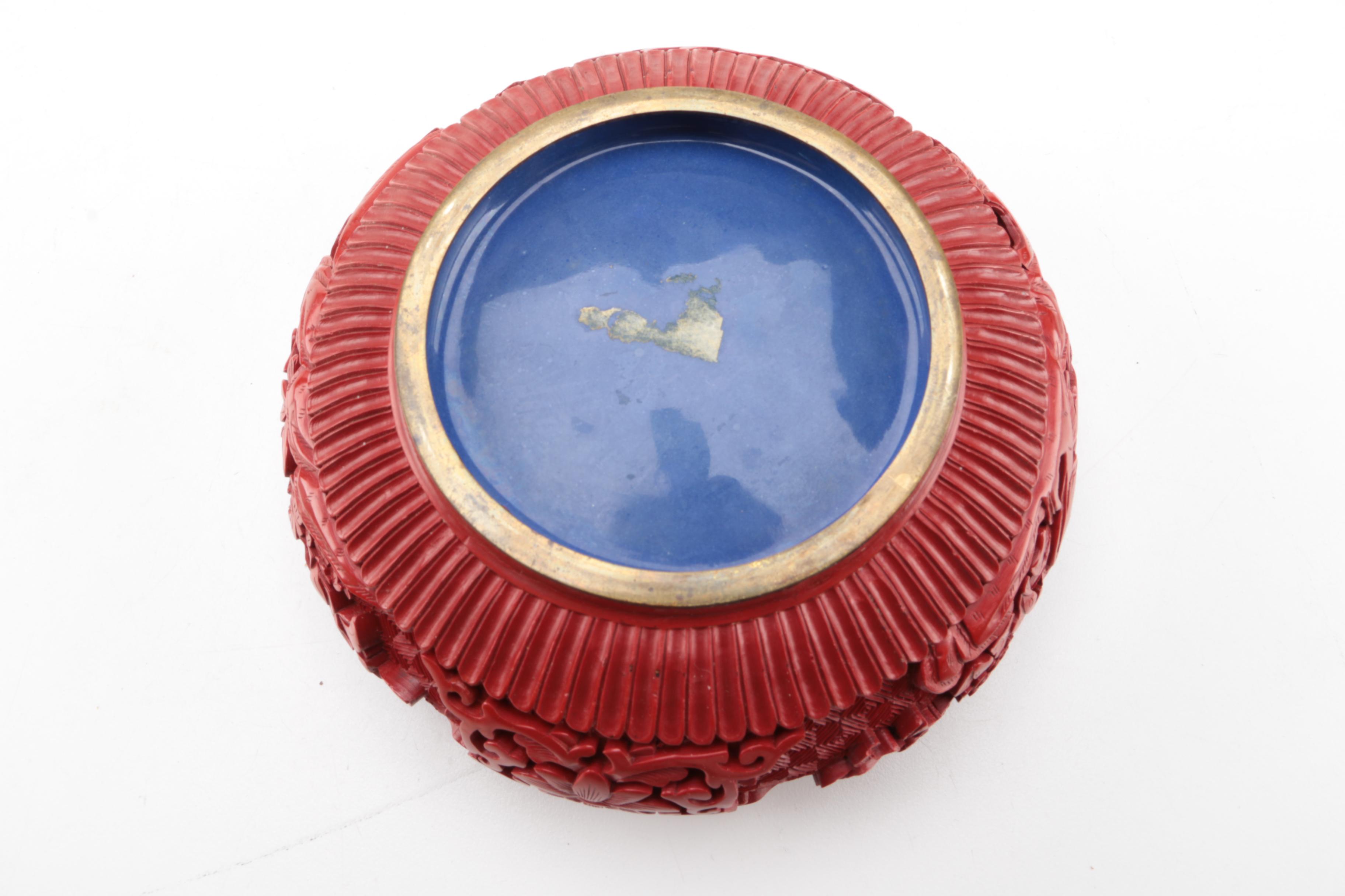 Chinese Faux Cinnabar Jar