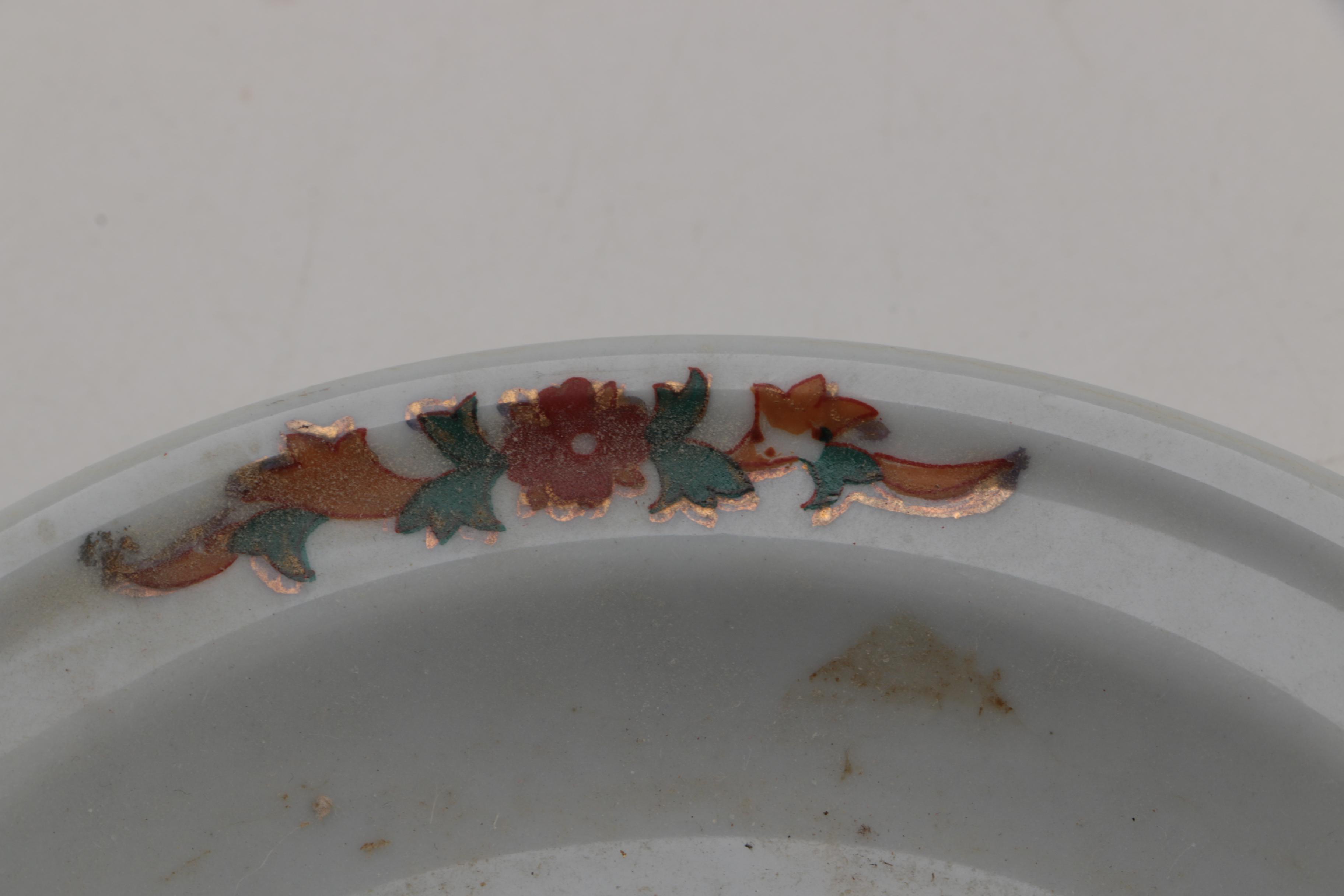 East Asian Porcelain Planters, Canister, Plate, and Carved Wood Stands