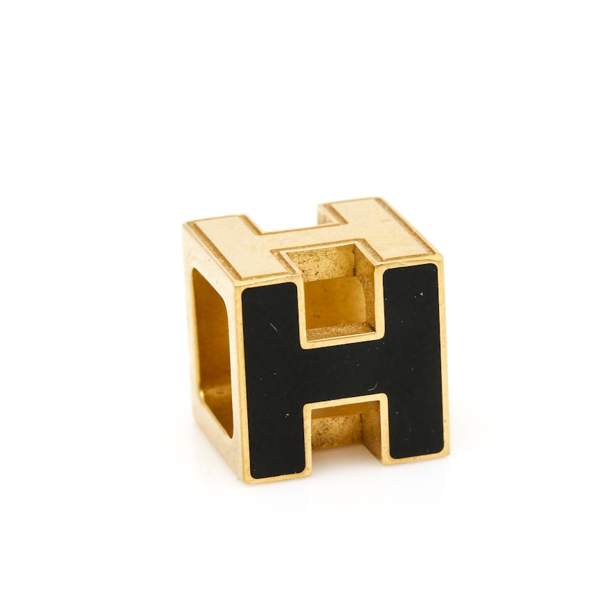 Hermès "Cage D'h" Enamel Slide Pendant