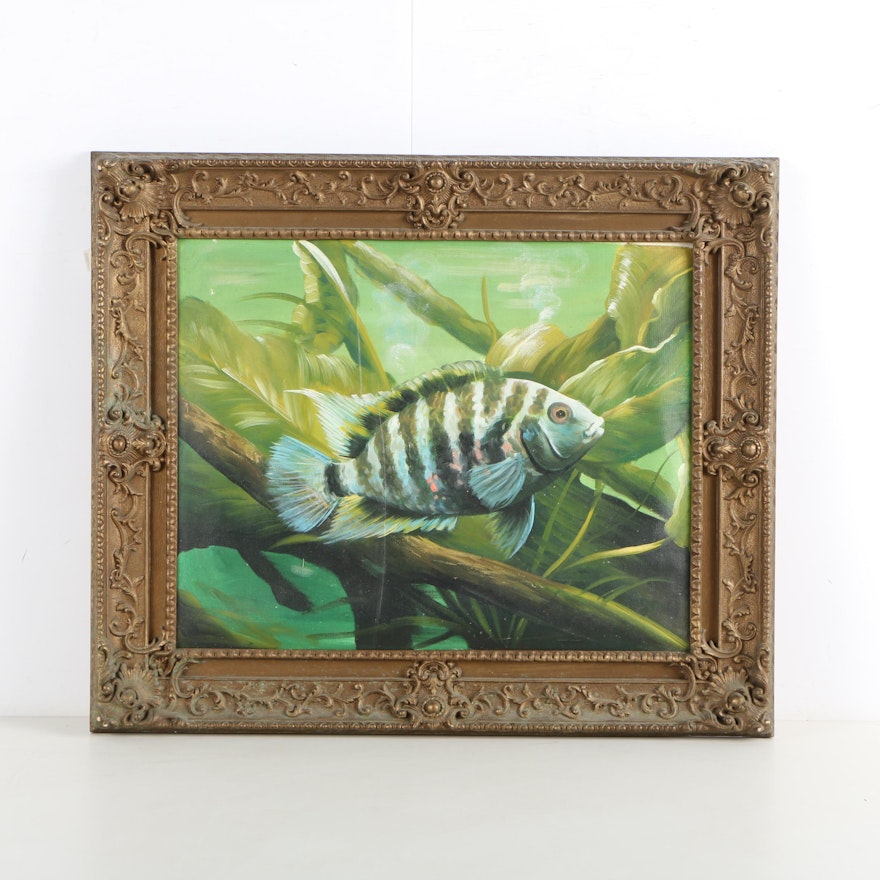 Oil Painting on Canvas of Convict Chiclid