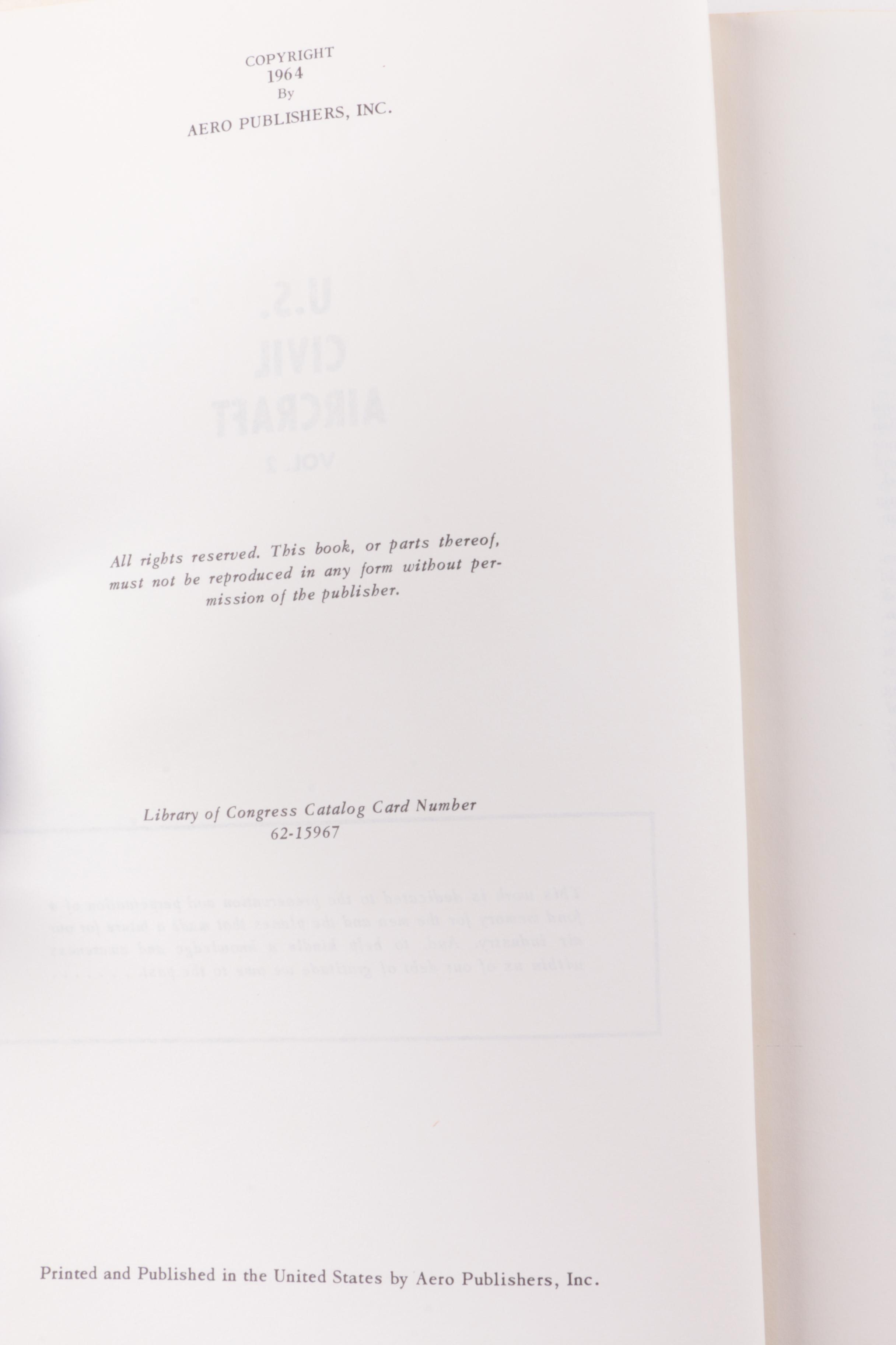 1960s and 1970s "U.S. Civil Aircraft" in Thirteen Volumes