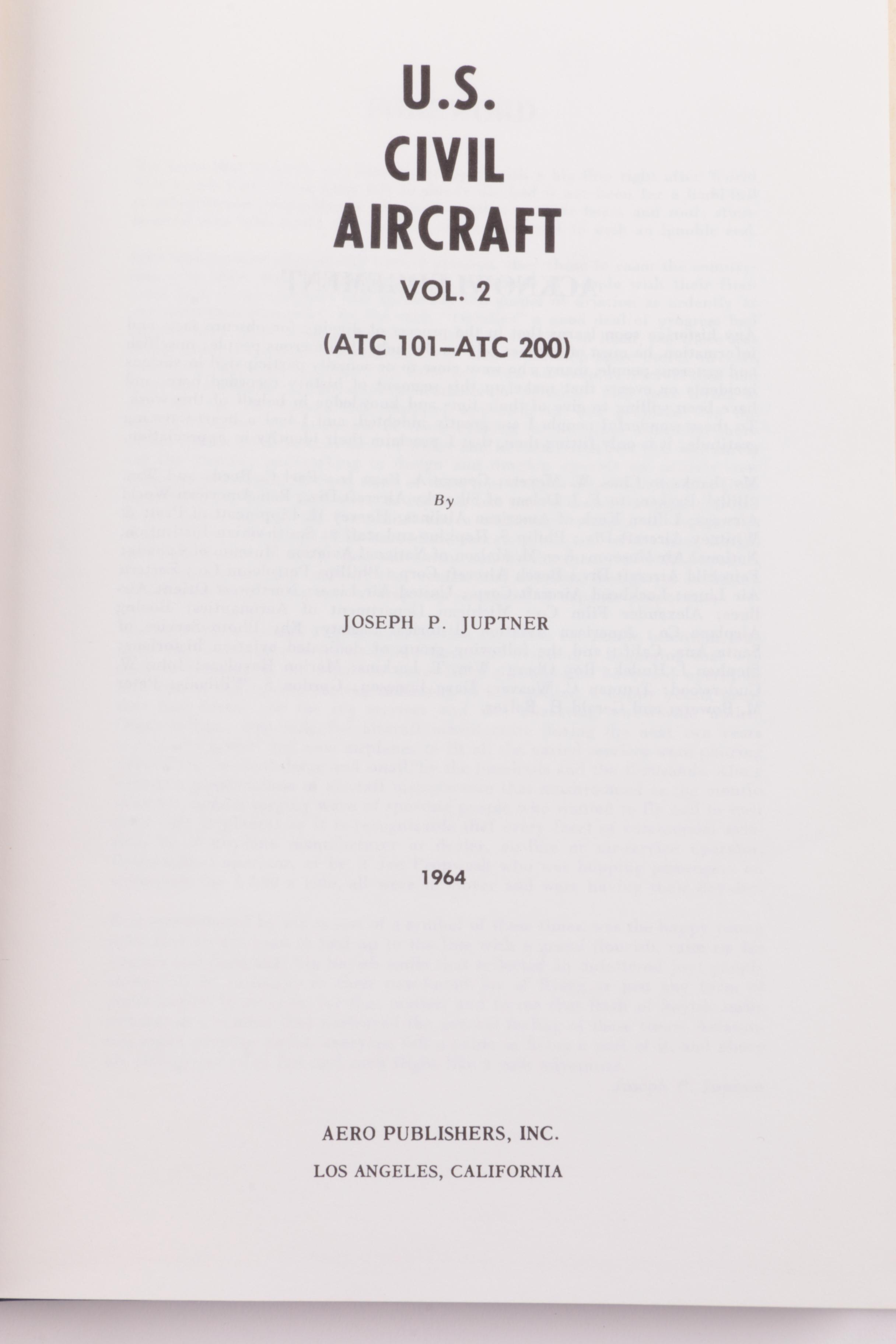 1960s and 1970s "U.S. Civil Aircraft" in Thirteen Volumes