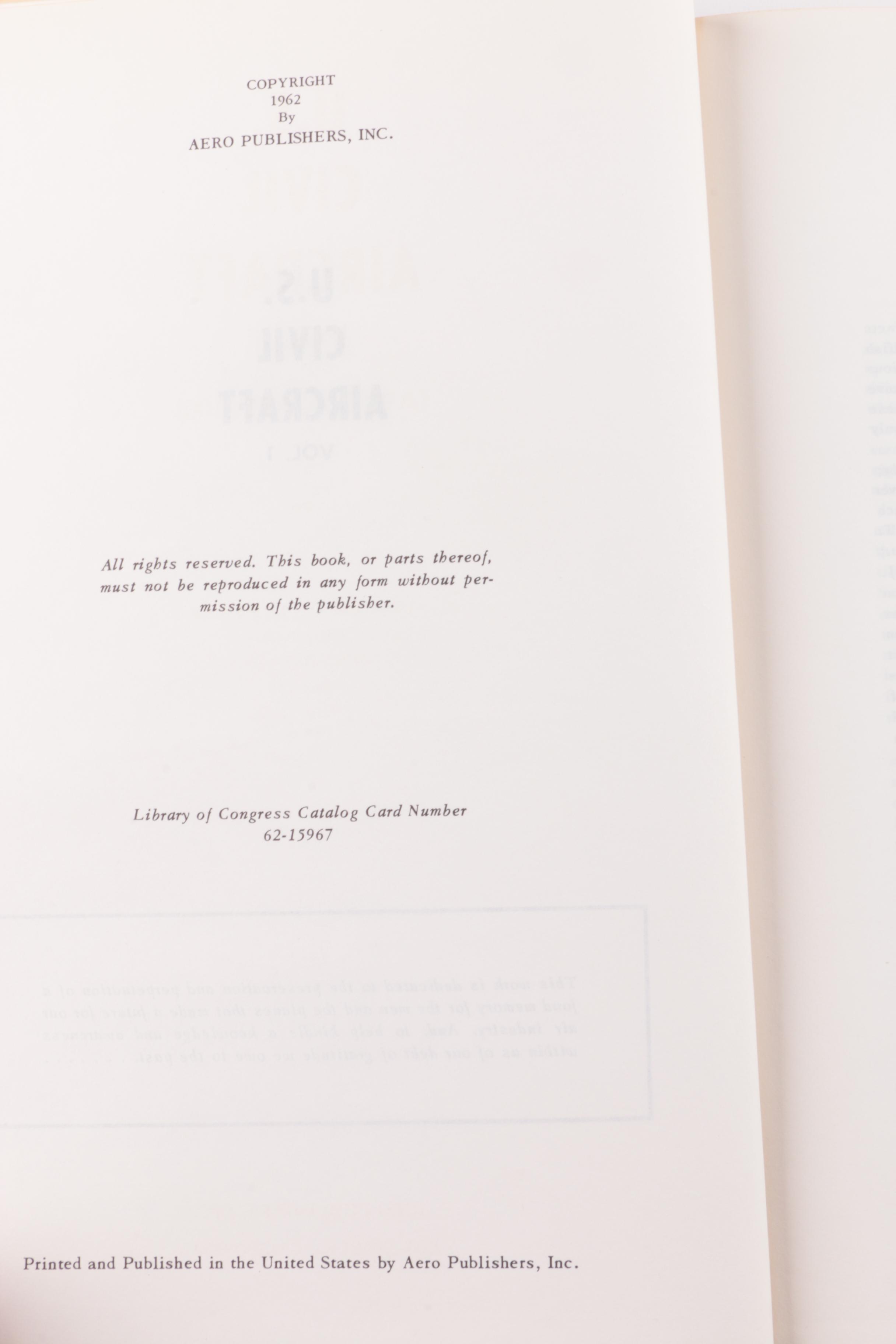 1960s and 1970s "U.S. Civil Aircraft" in Thirteen Volumes