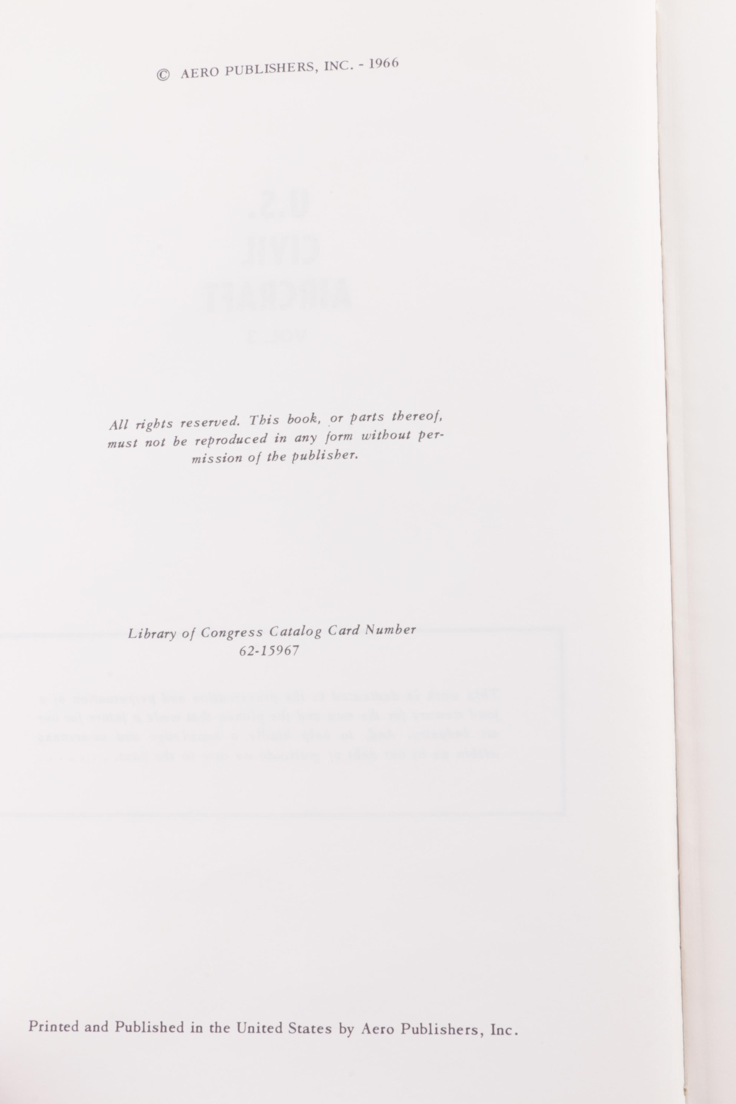 1960s and 1970s "U.S. Civil Aircraft" in Thirteen Volumes
