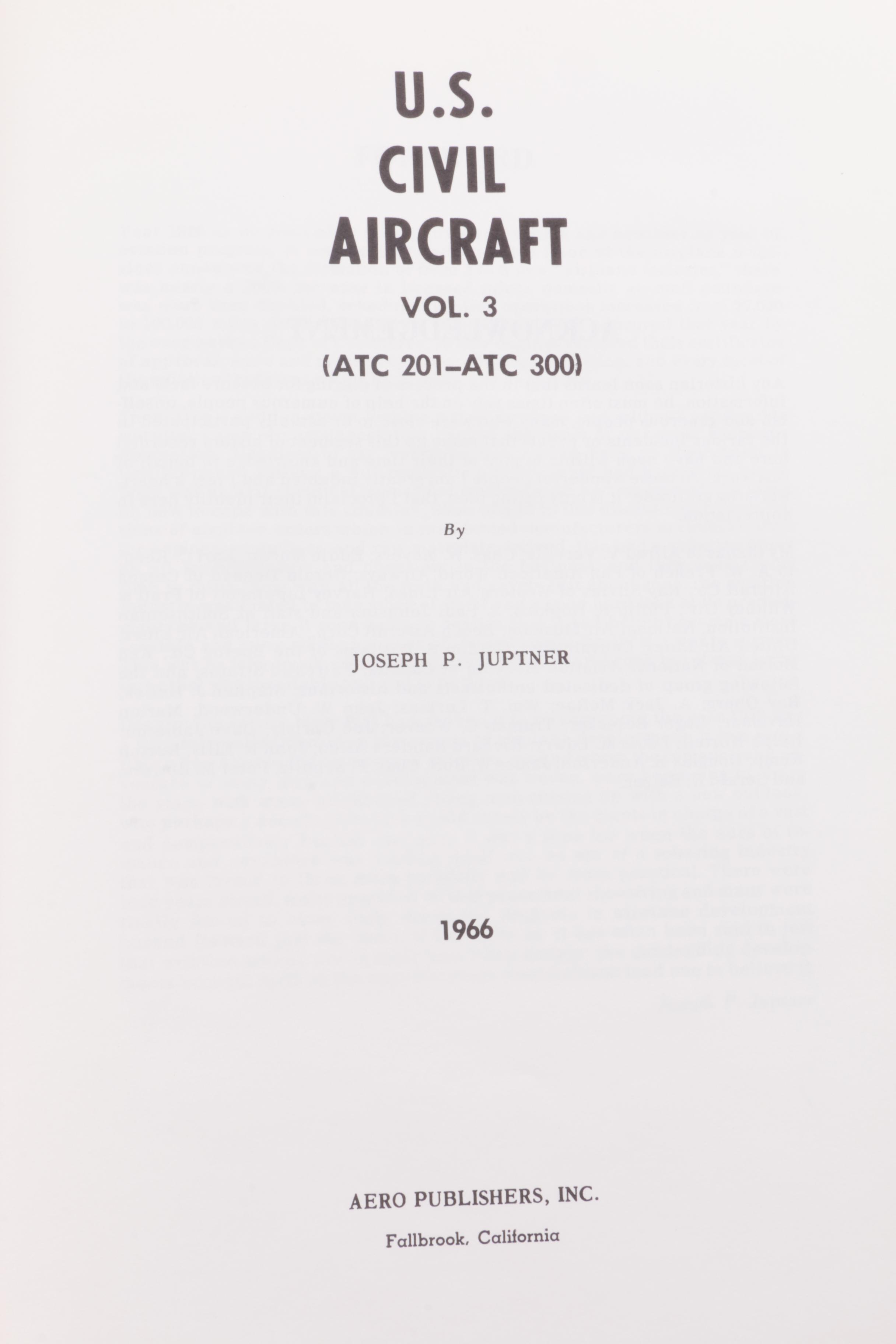 1960s and 1970s "U.S. Civil Aircraft" in Thirteen Volumes