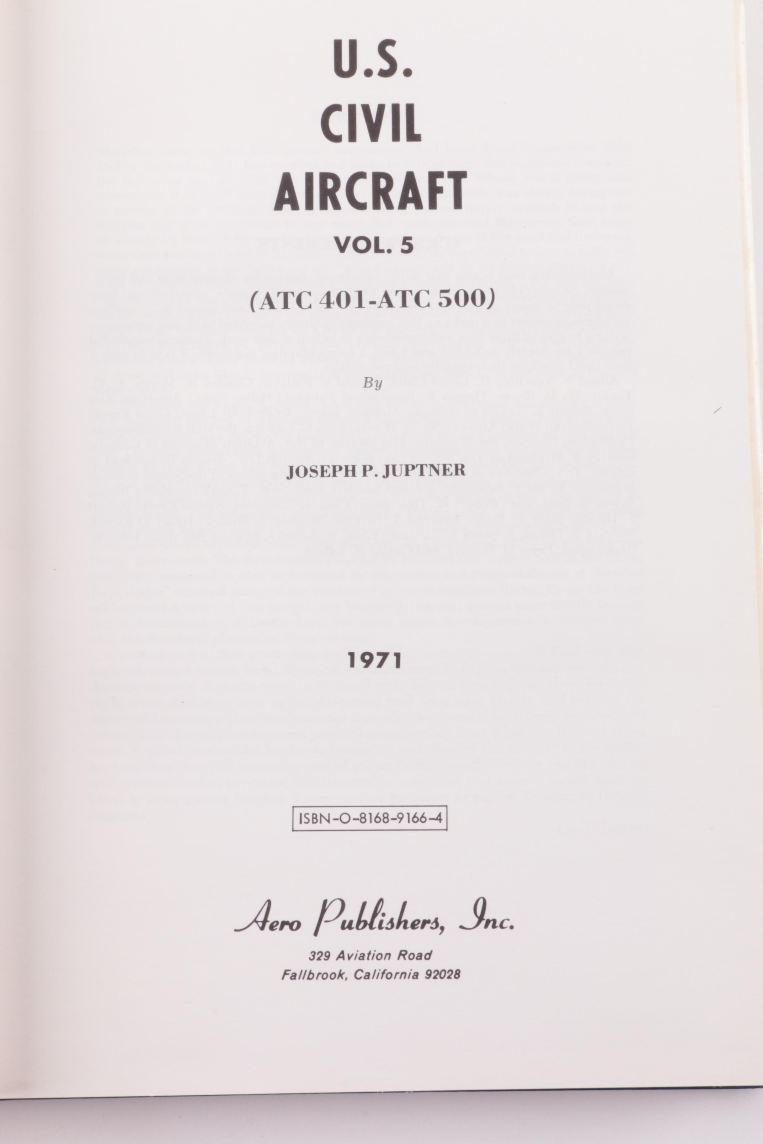 1960s and 1970s "U.S. Civil Aircraft" in Thirteen Volumes