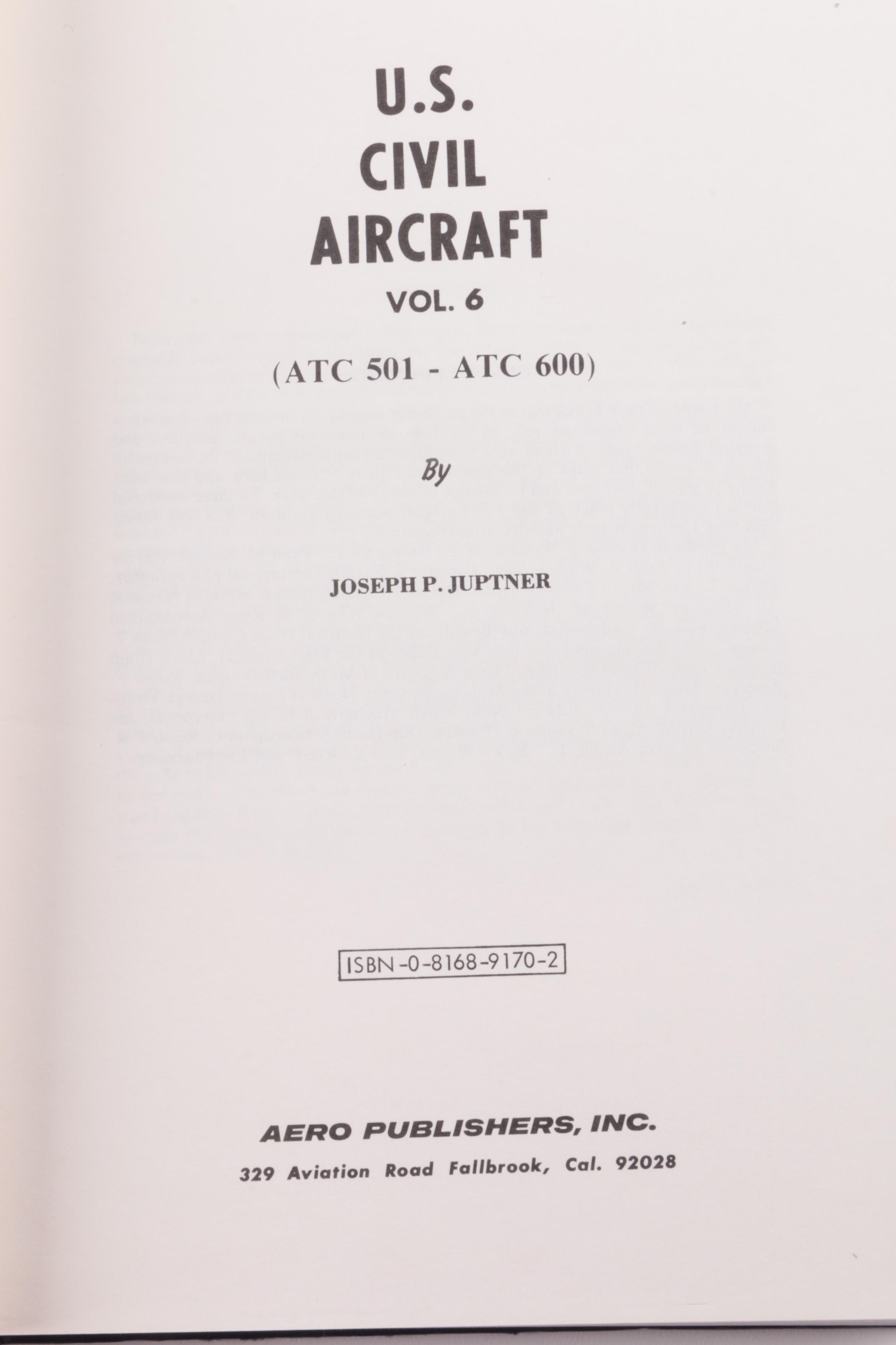 1960s and 1970s "U.S. Civil Aircraft" in Thirteen Volumes