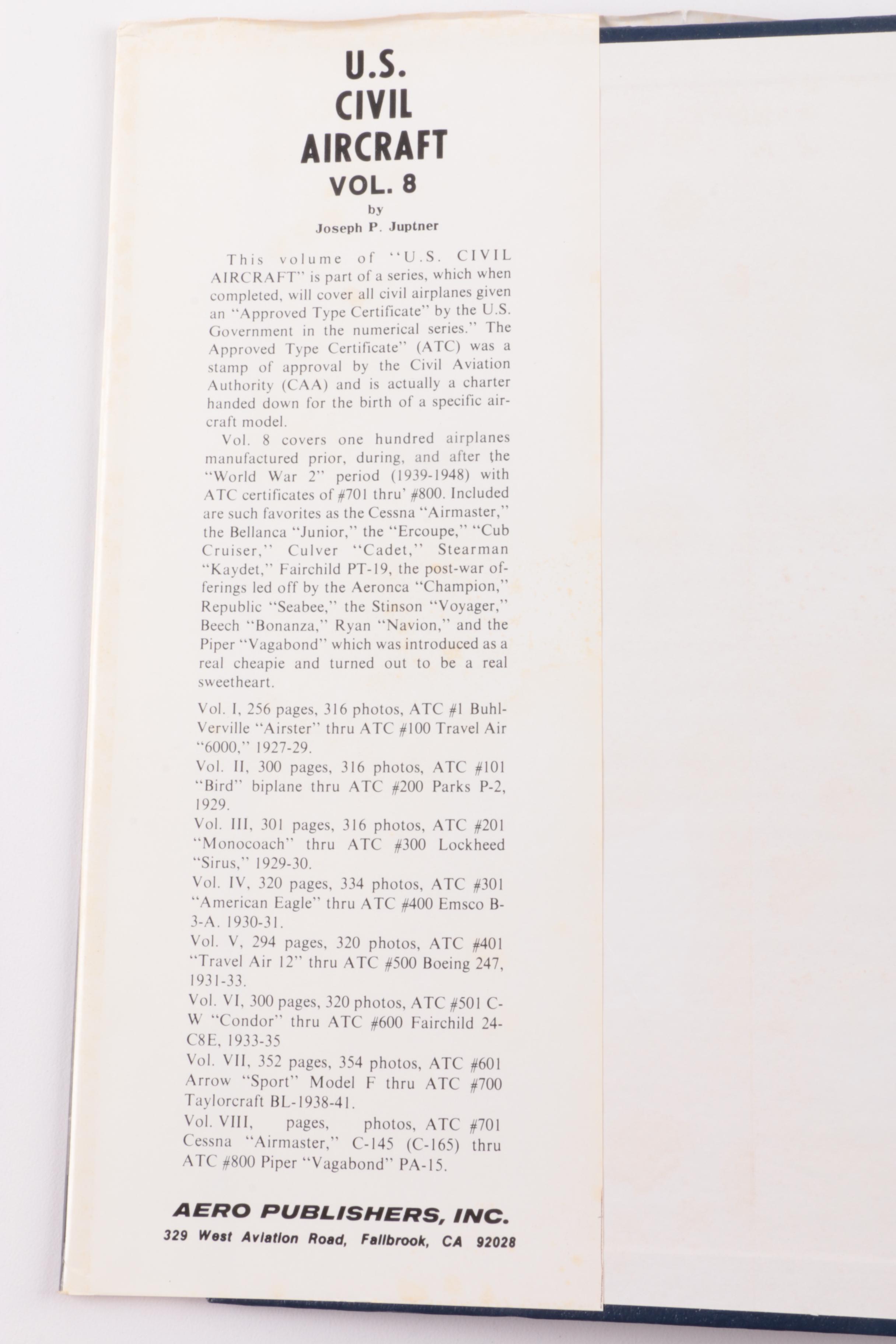 1960s and 1970s "U.S. Civil Aircraft" in Thirteen Volumes