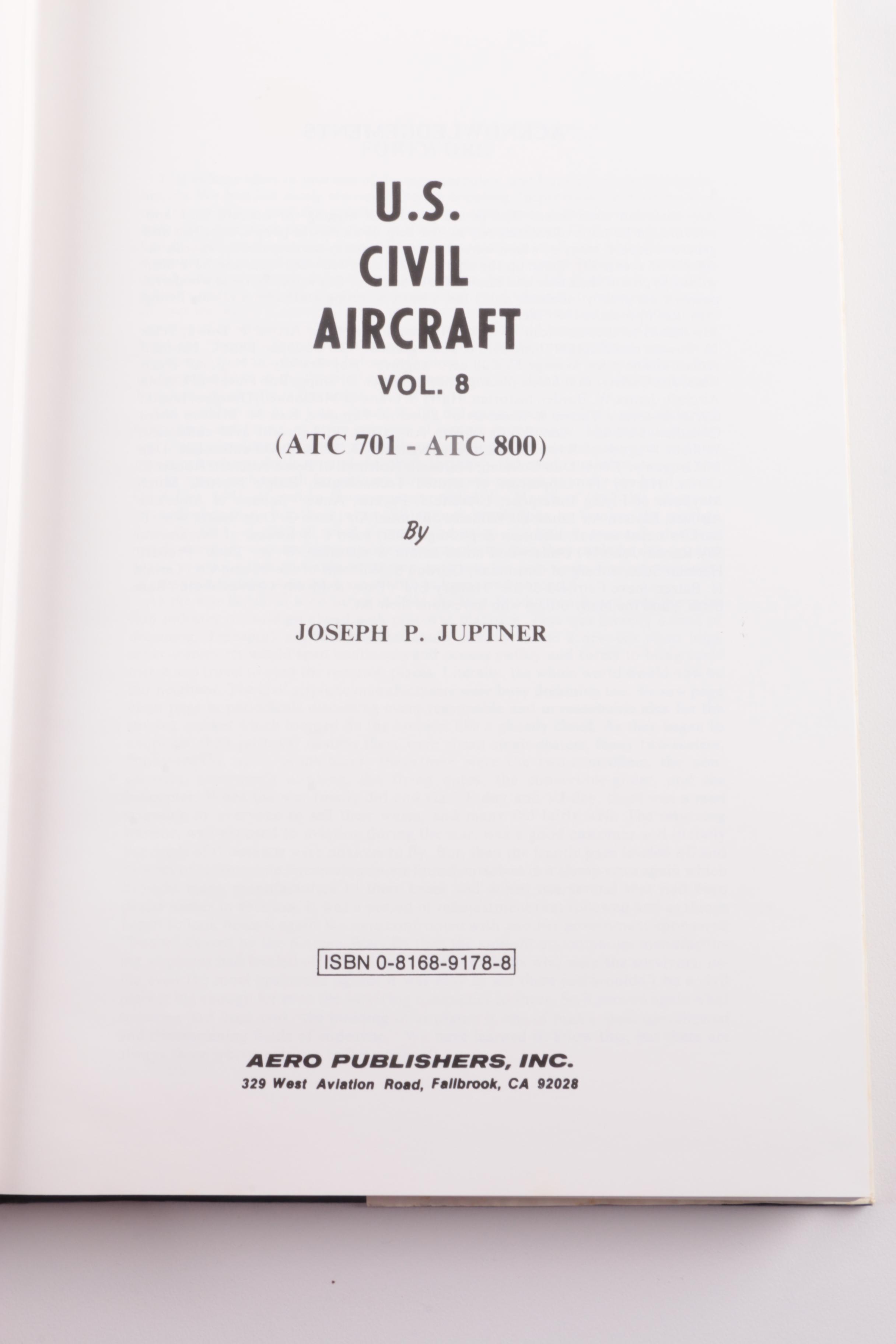 1960s and 1970s "U.S. Civil Aircraft" in Thirteen Volumes