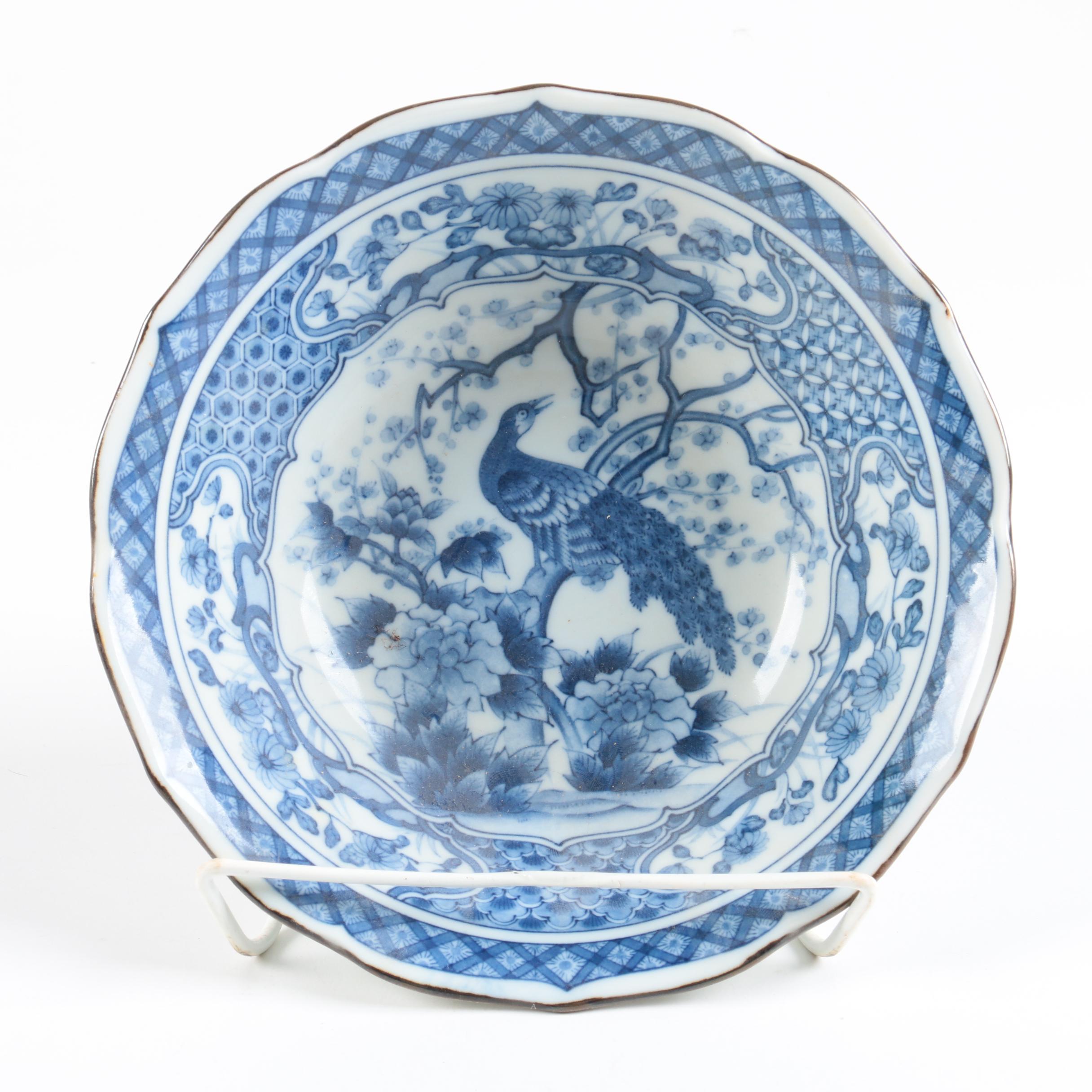 Assorted Blue and White Ceramic Planters