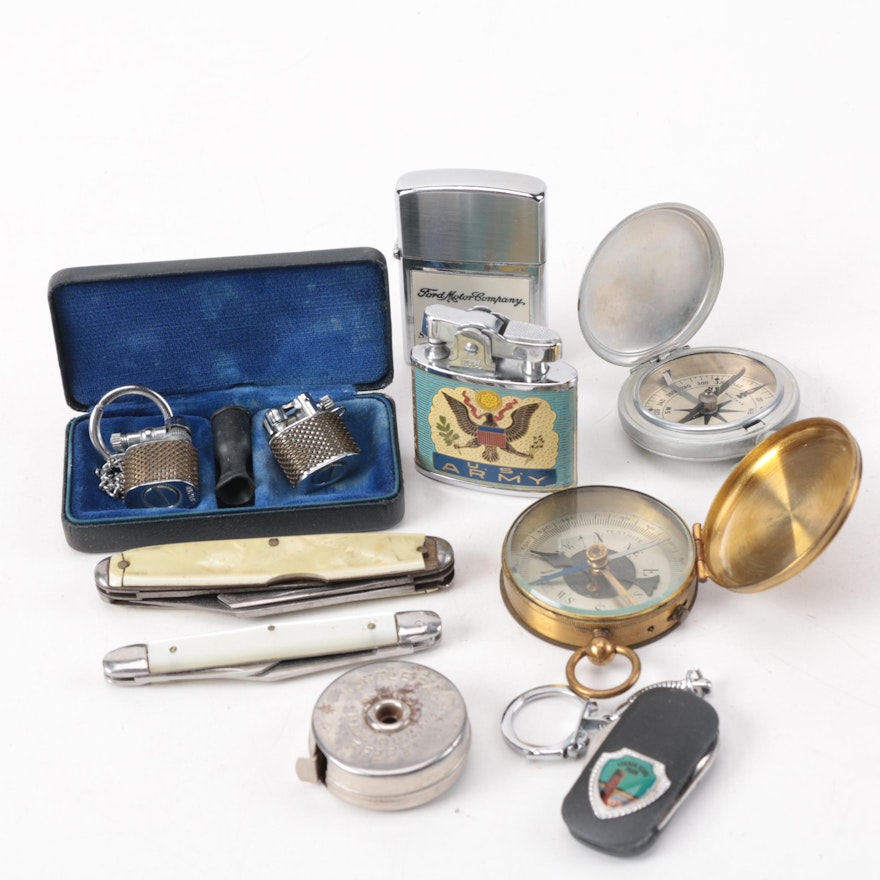 Compasses, Lighters, Pocket Knives and Other Collectibles