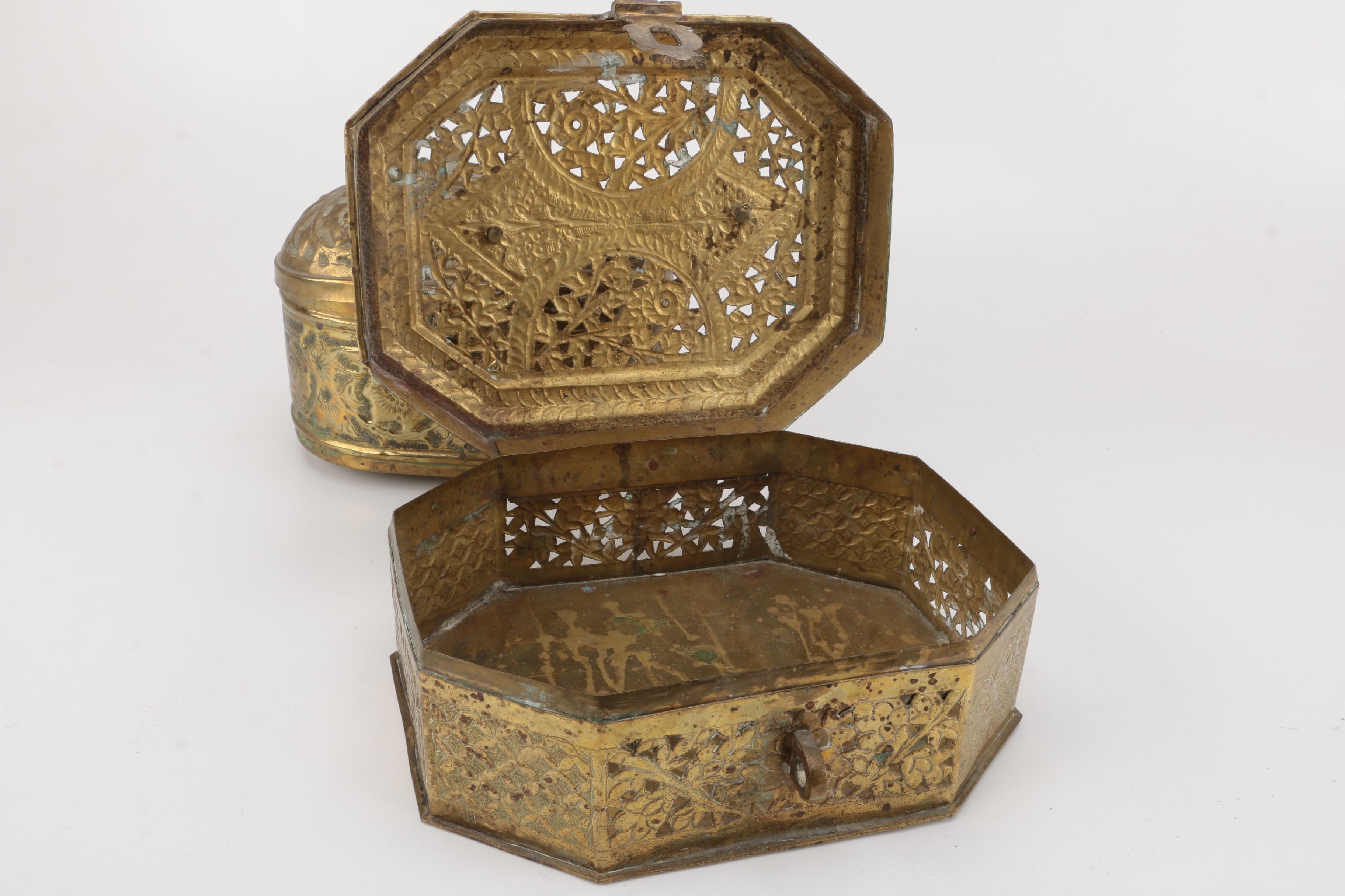 Brass Open Work Decorative Boxes and Assorted Decor