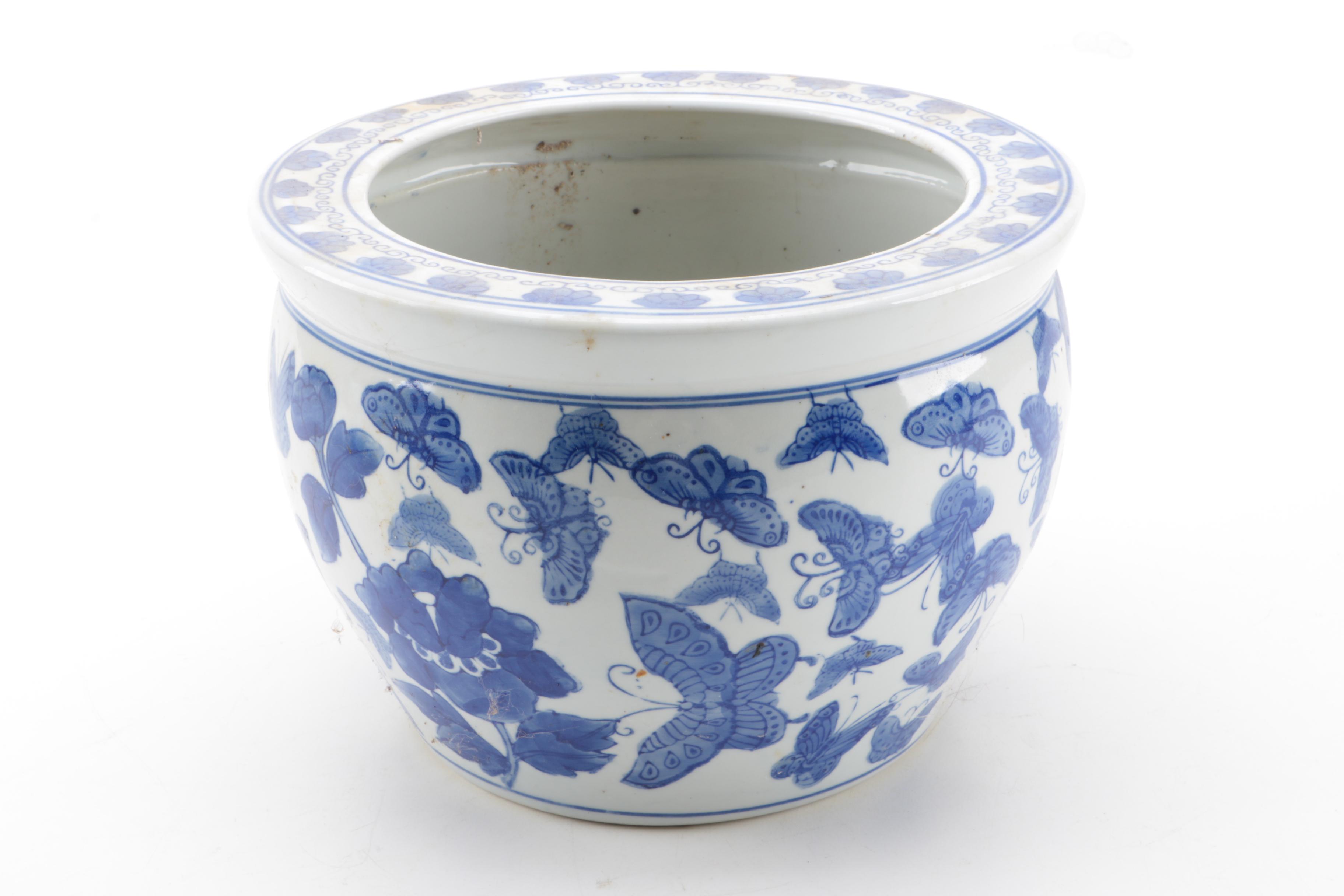 Blue and White Ceramic Planters