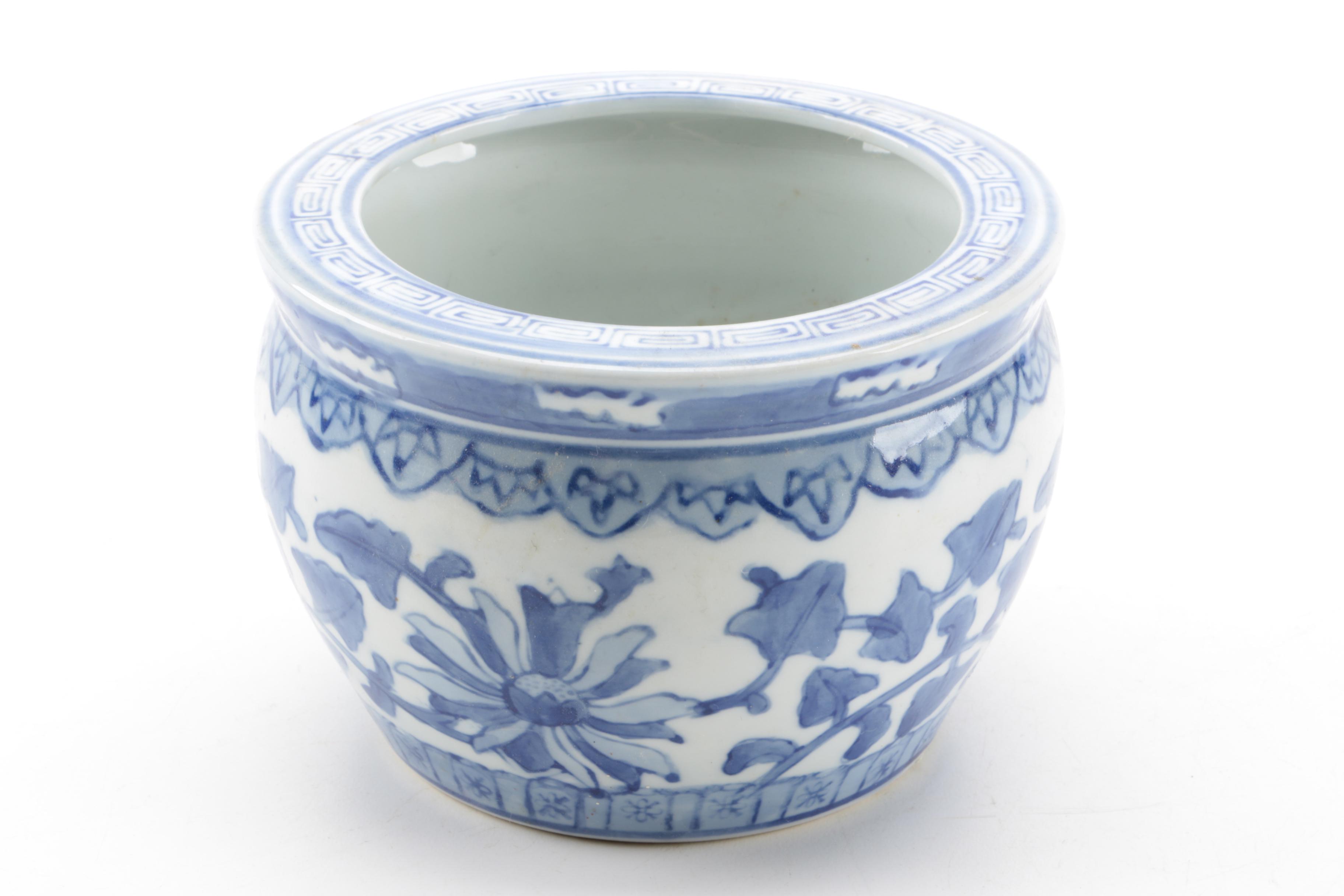 Blue and White Ceramic Planters