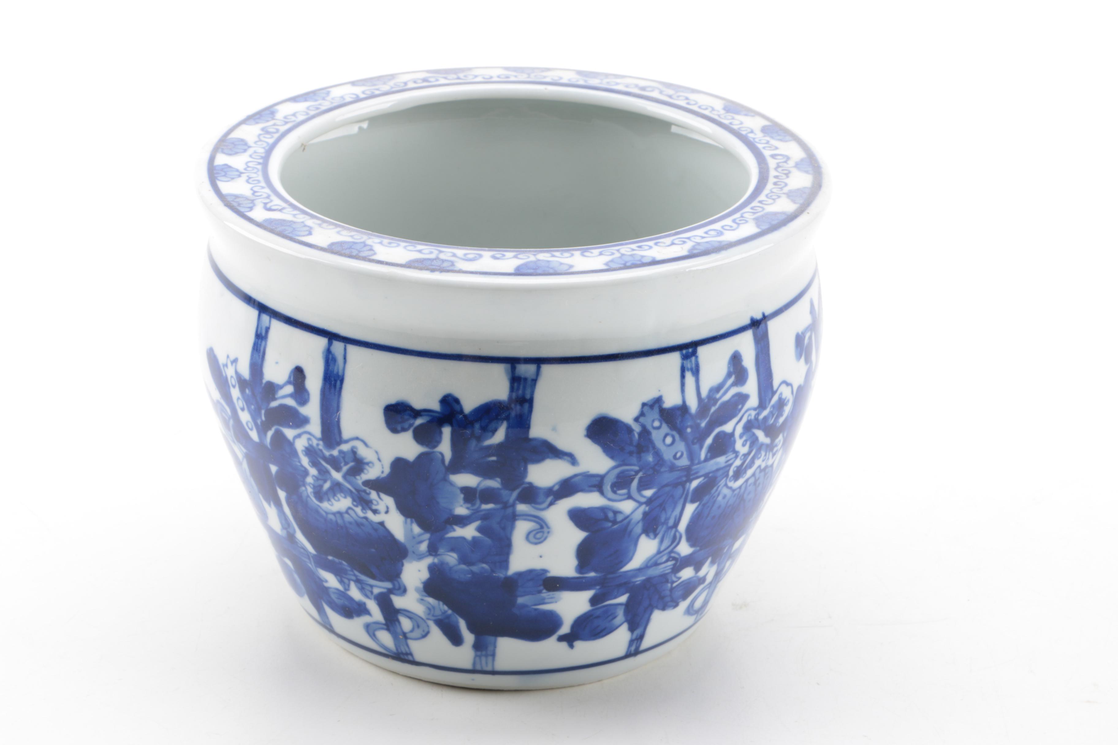 Blue and White Ceramic Planters