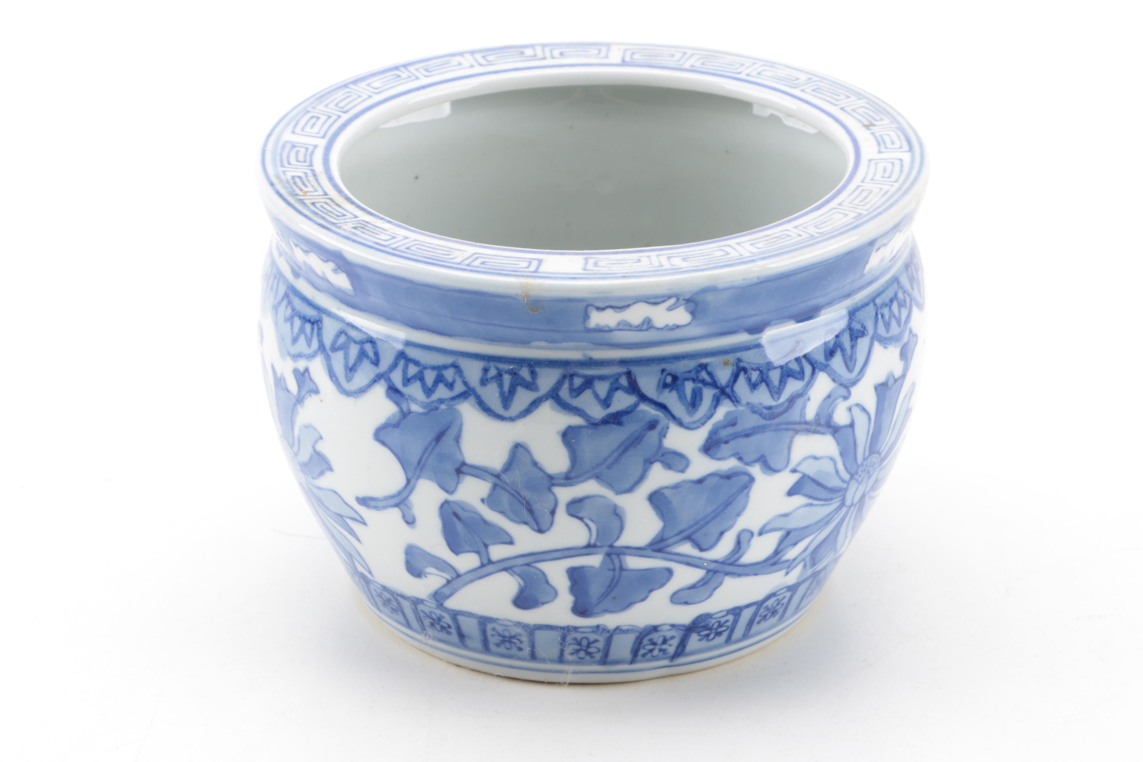 Blue and White Ceramic Planters