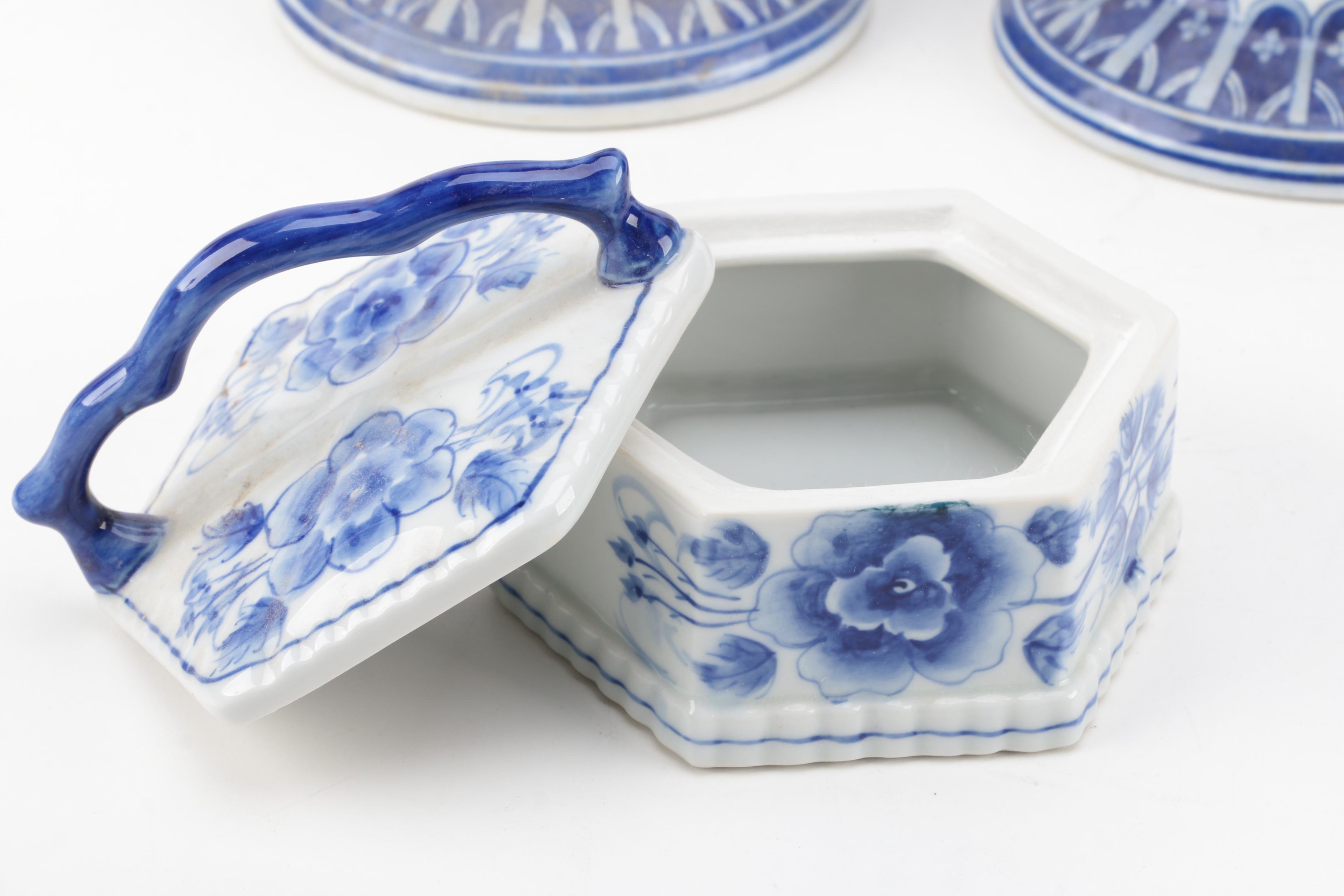 Blue and White Ceramic Decor