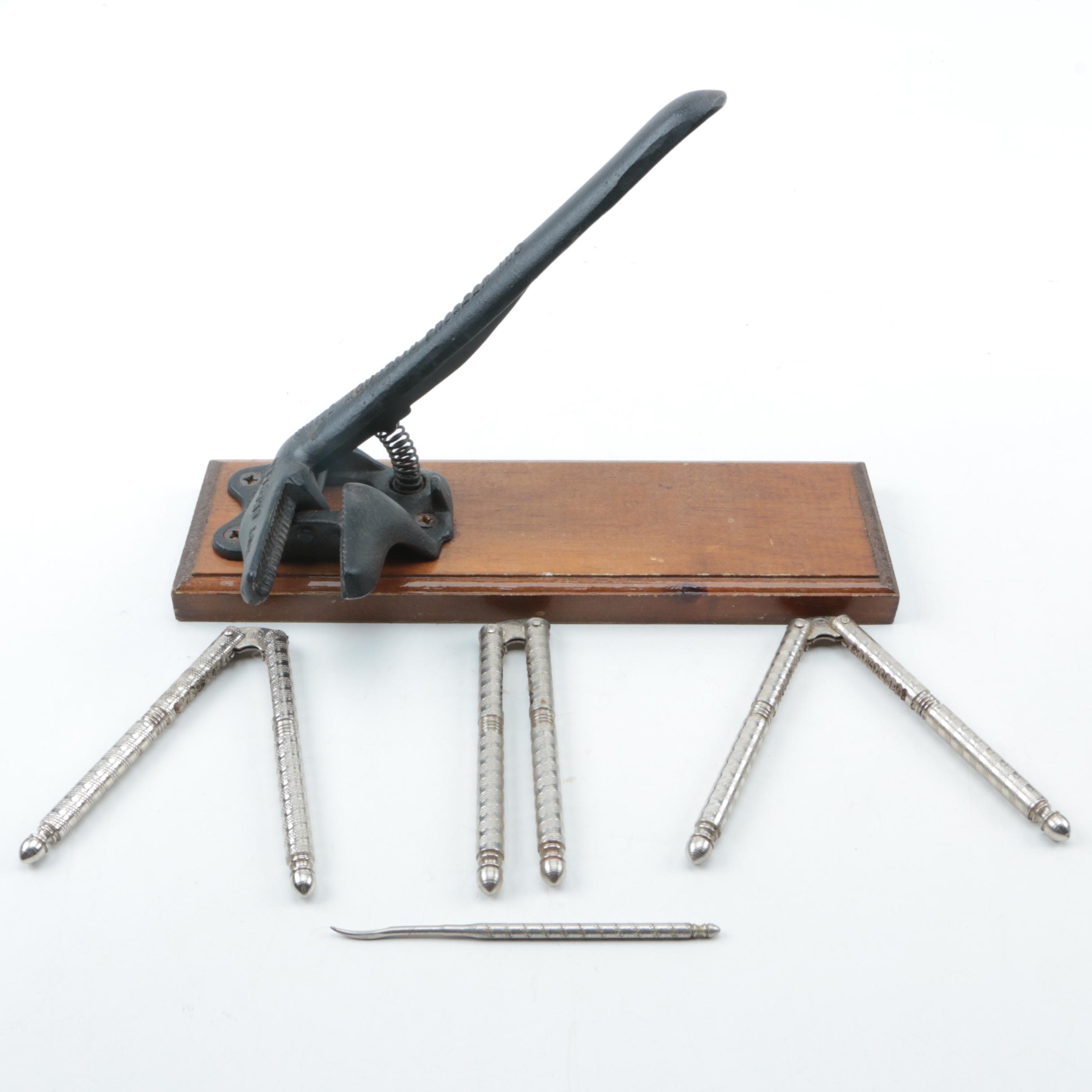 White Mountain Freezer Inc. Cast Iron and Wooden Nutcracker and Other Tools