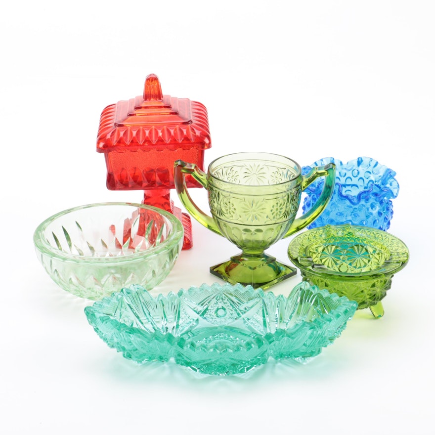 Group of Colorful Glass including Fenton