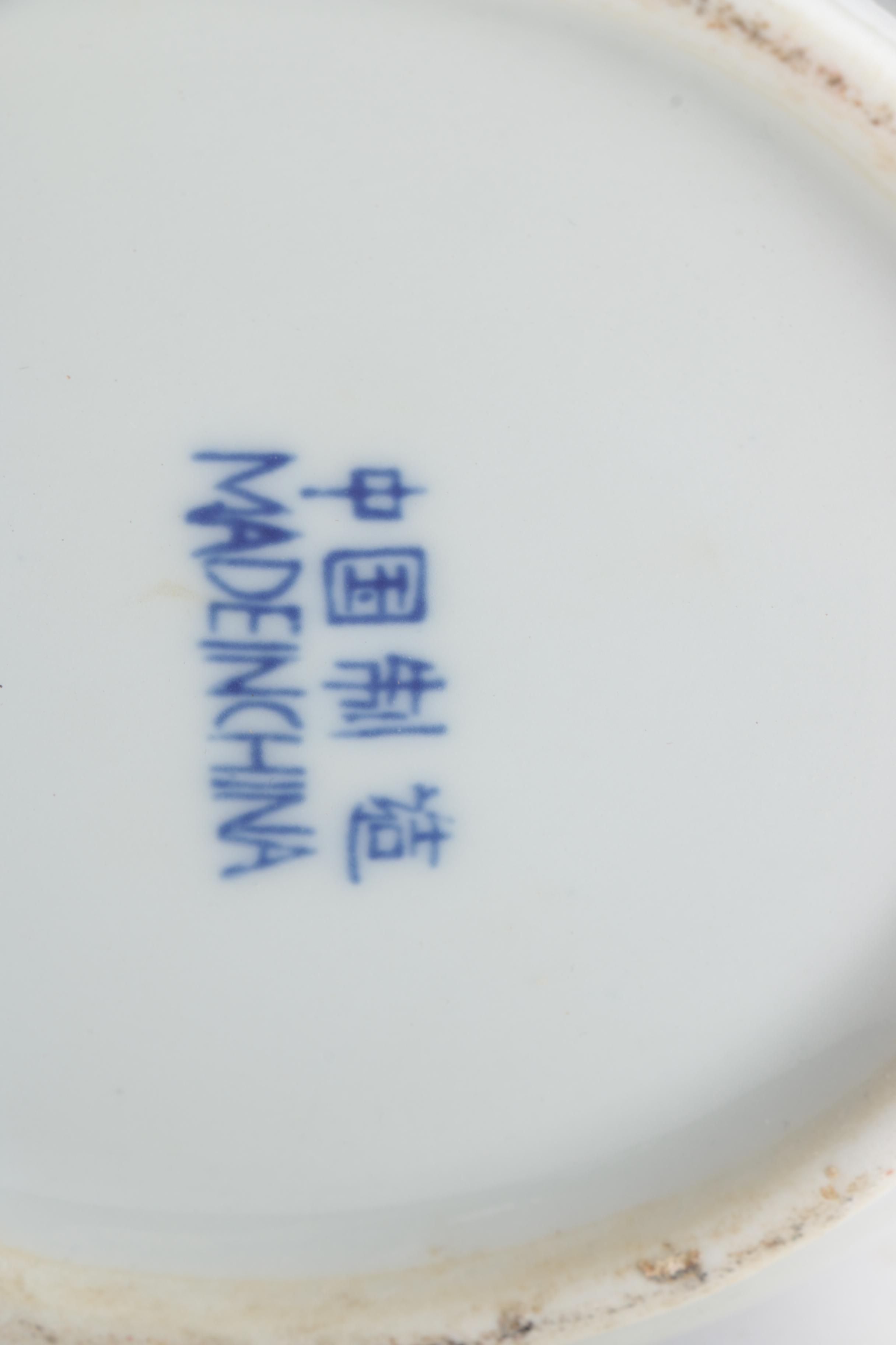 Blue and White Ceramic Ginger Jar and Trinket Box